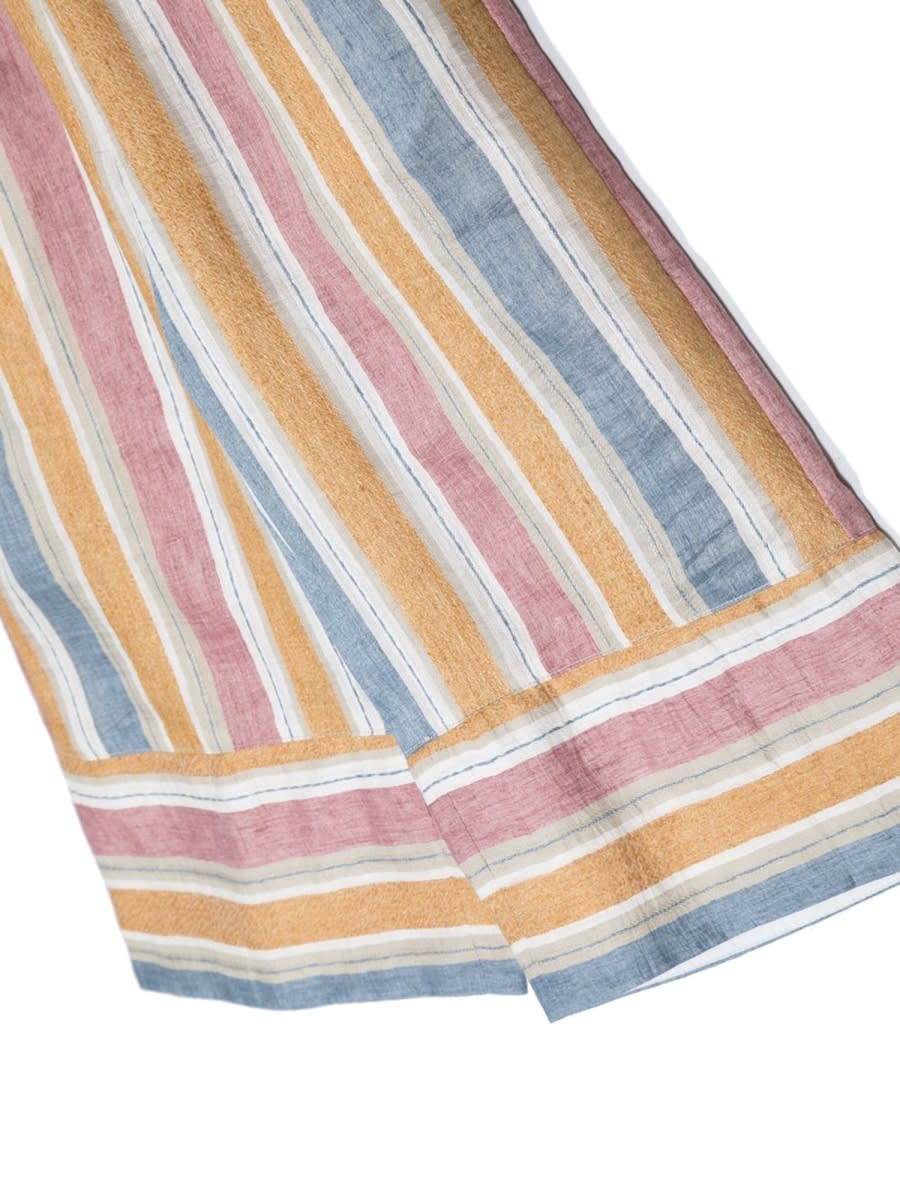 Il Gufo Striped Capri Pants In Multicolour
