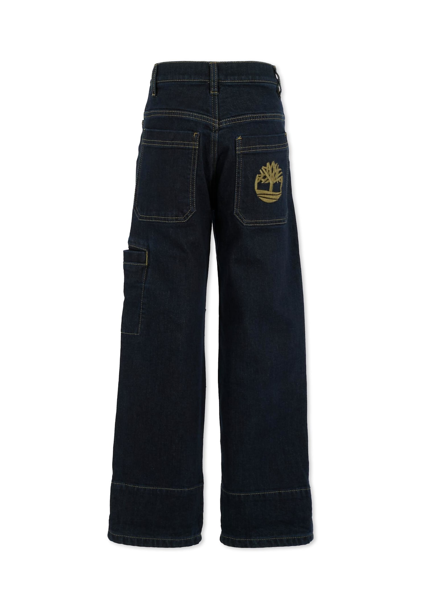 Timberland Denim Jeans For Boy With Logo In Blue
