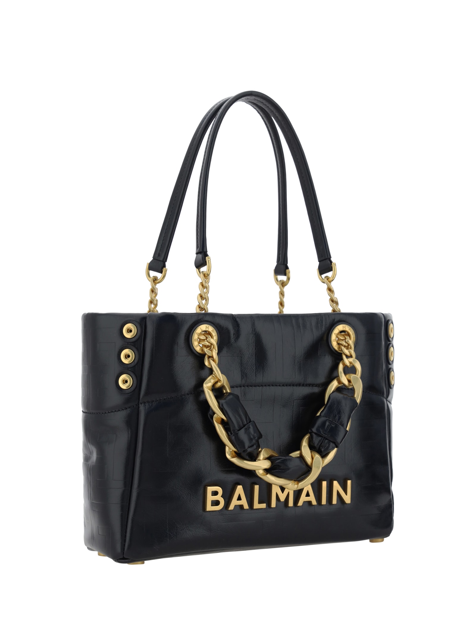 Shop Balmain Shoulder Bag In Noir