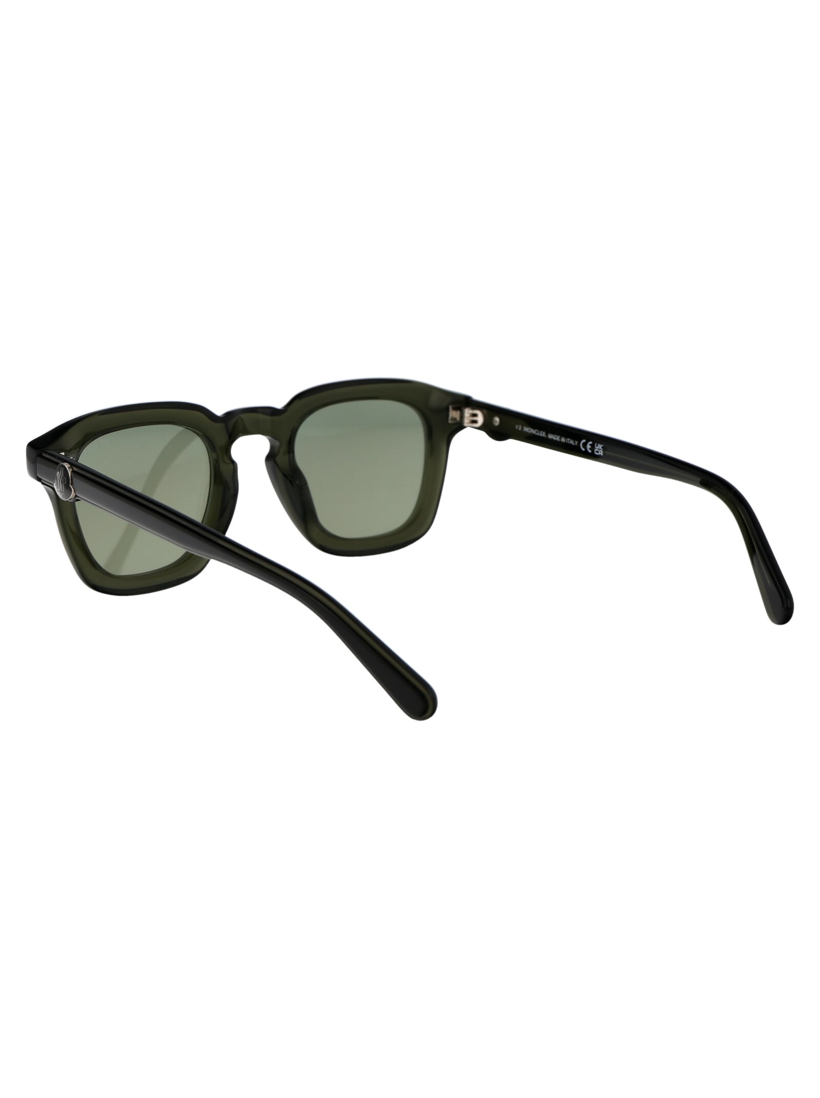Shop Moncler Ml0262 Sunglasses In 96q Verde Scuro Lucido