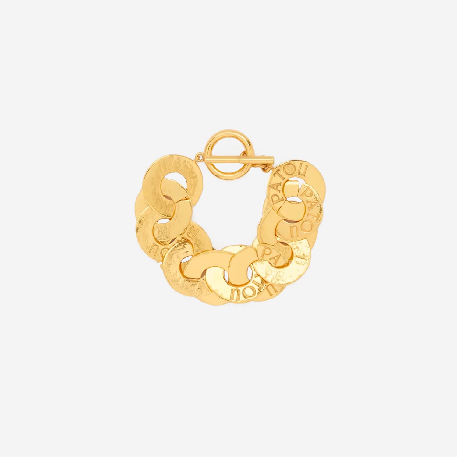 Shop Patou Brass Bracelet With Engraved Logo In Oro