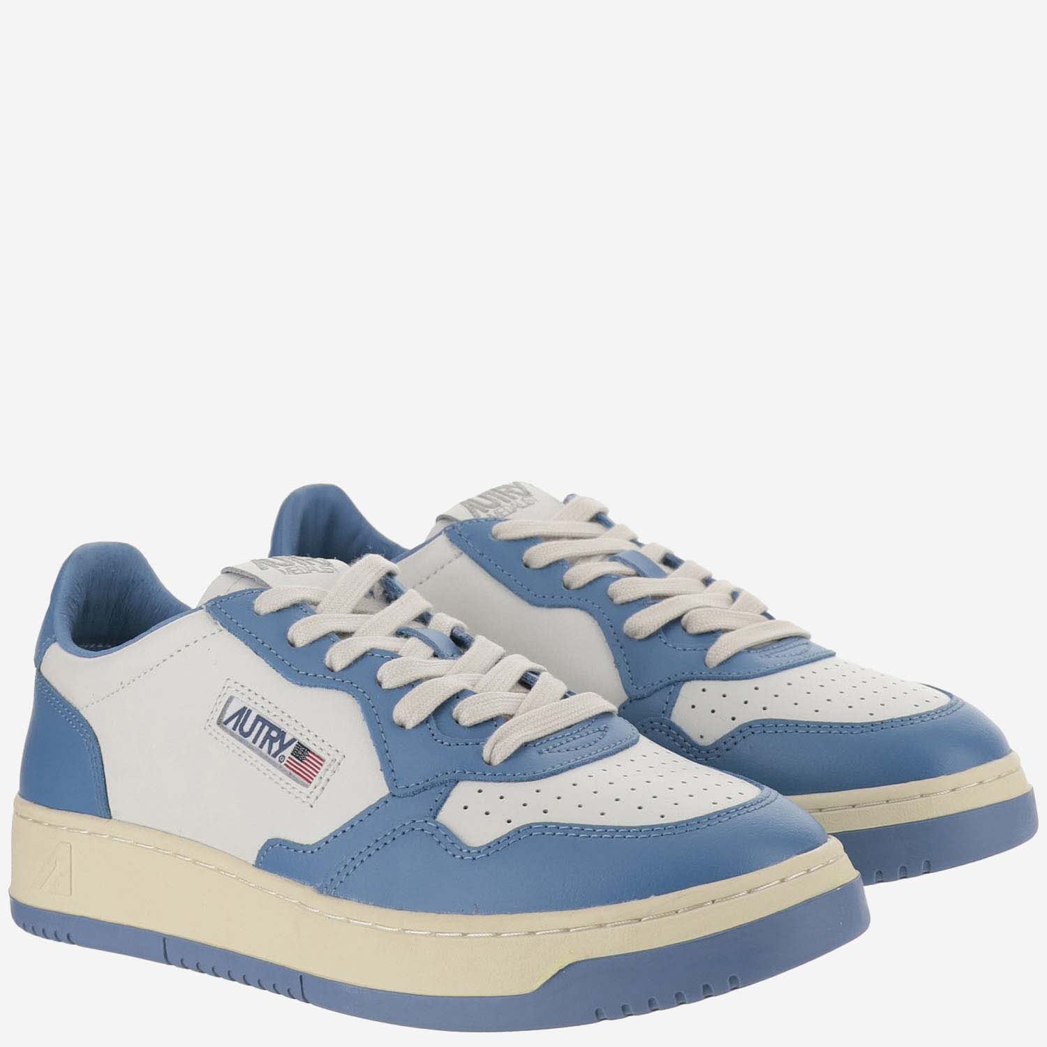 Shop Autry Medalist Color-block Sneakers In Clear Blue