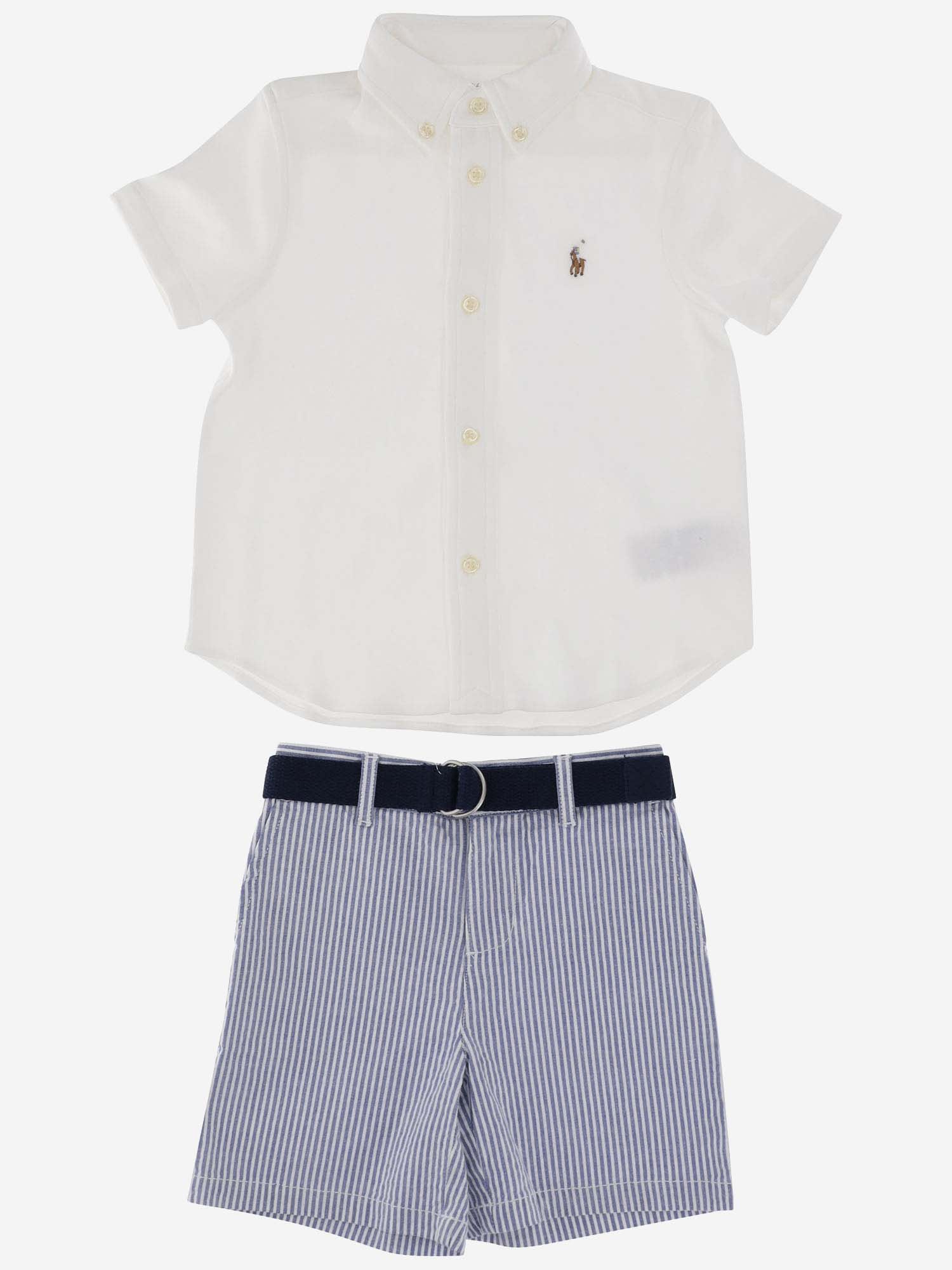 Ralph Lauren Babies' Two-piece Outfit Set In White