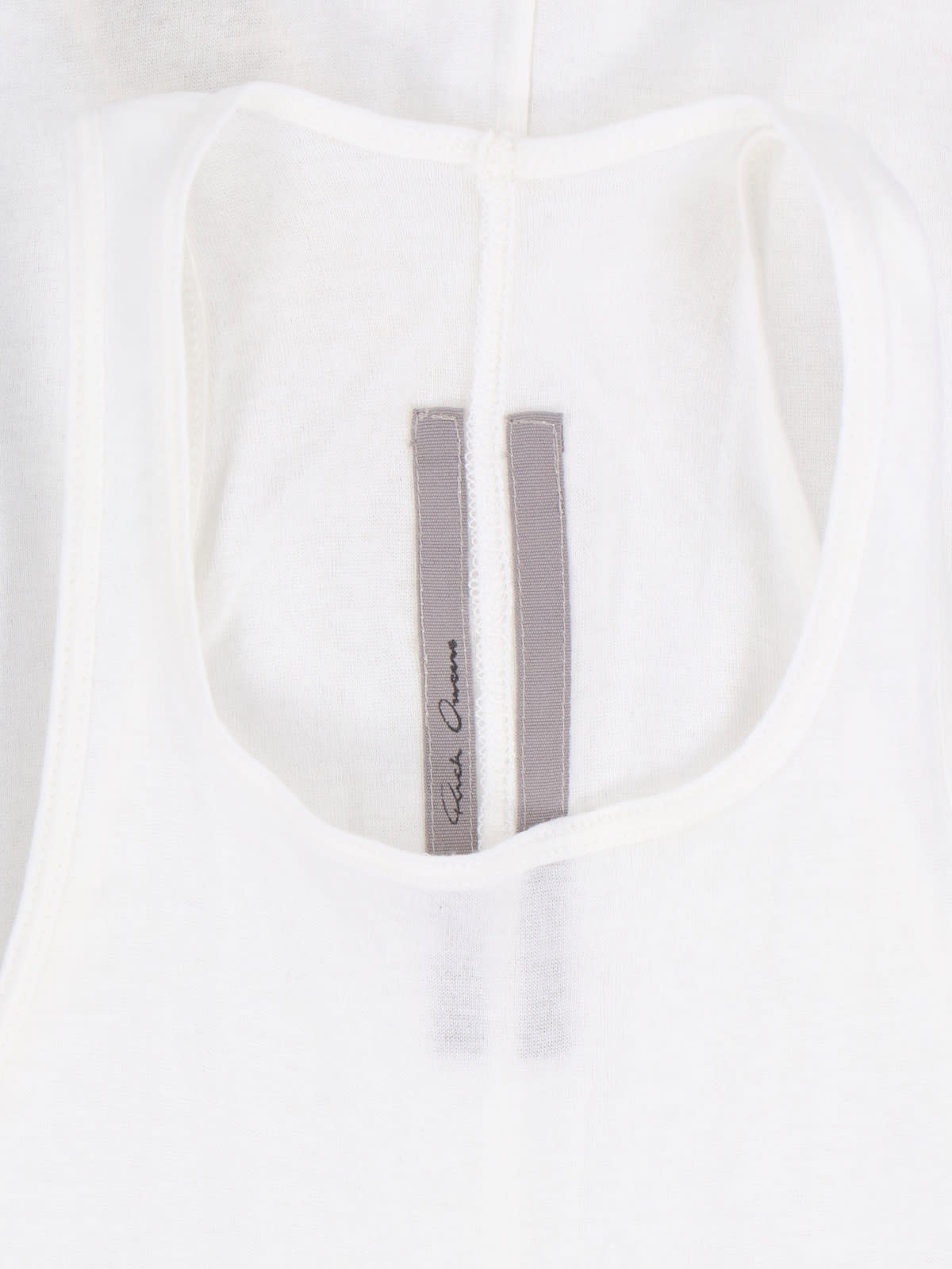 Rick Owens Sleeveless Racerback Top Round Neck In White