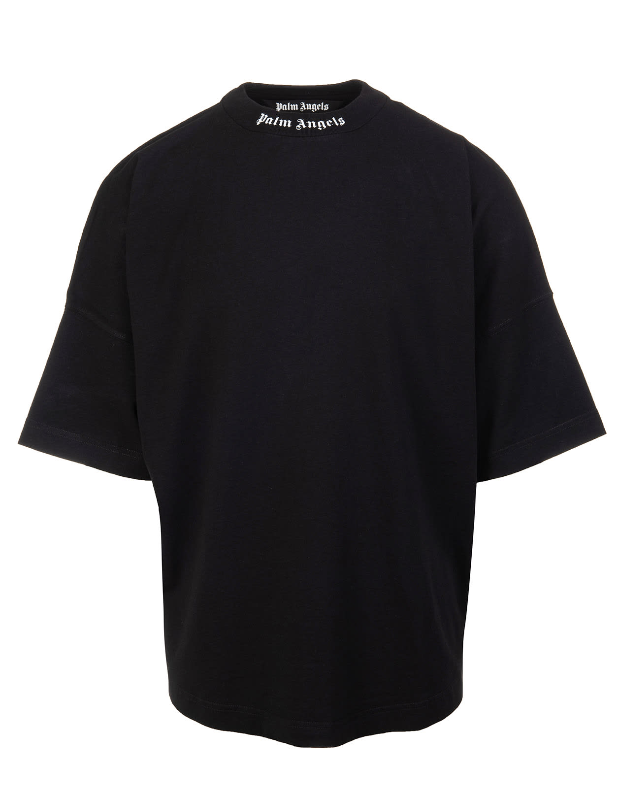 Palm Angels Man Black Logo Wide Fit T-shirt