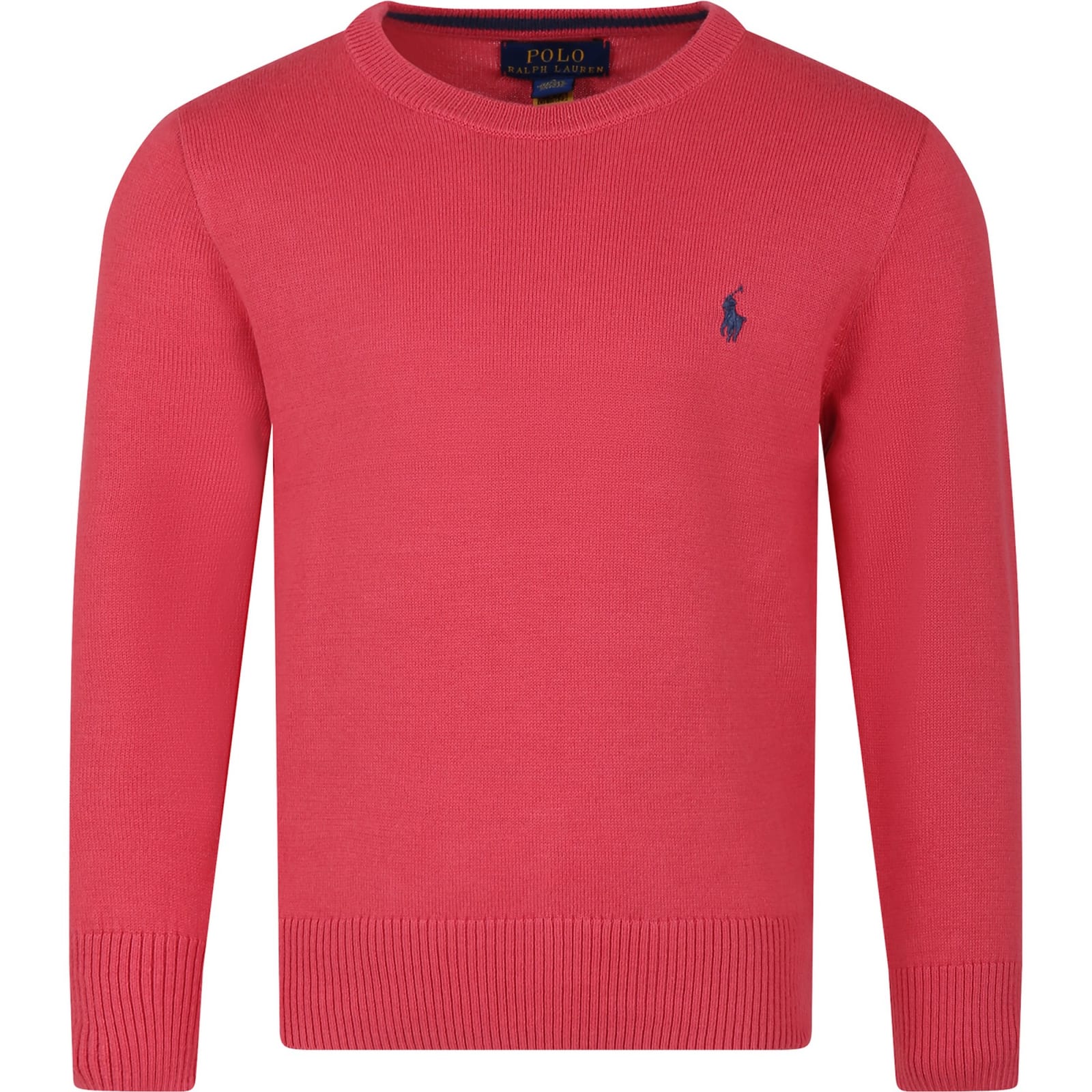 Ralph Lauren Kids' Red Sweater For Boy With Embroidery