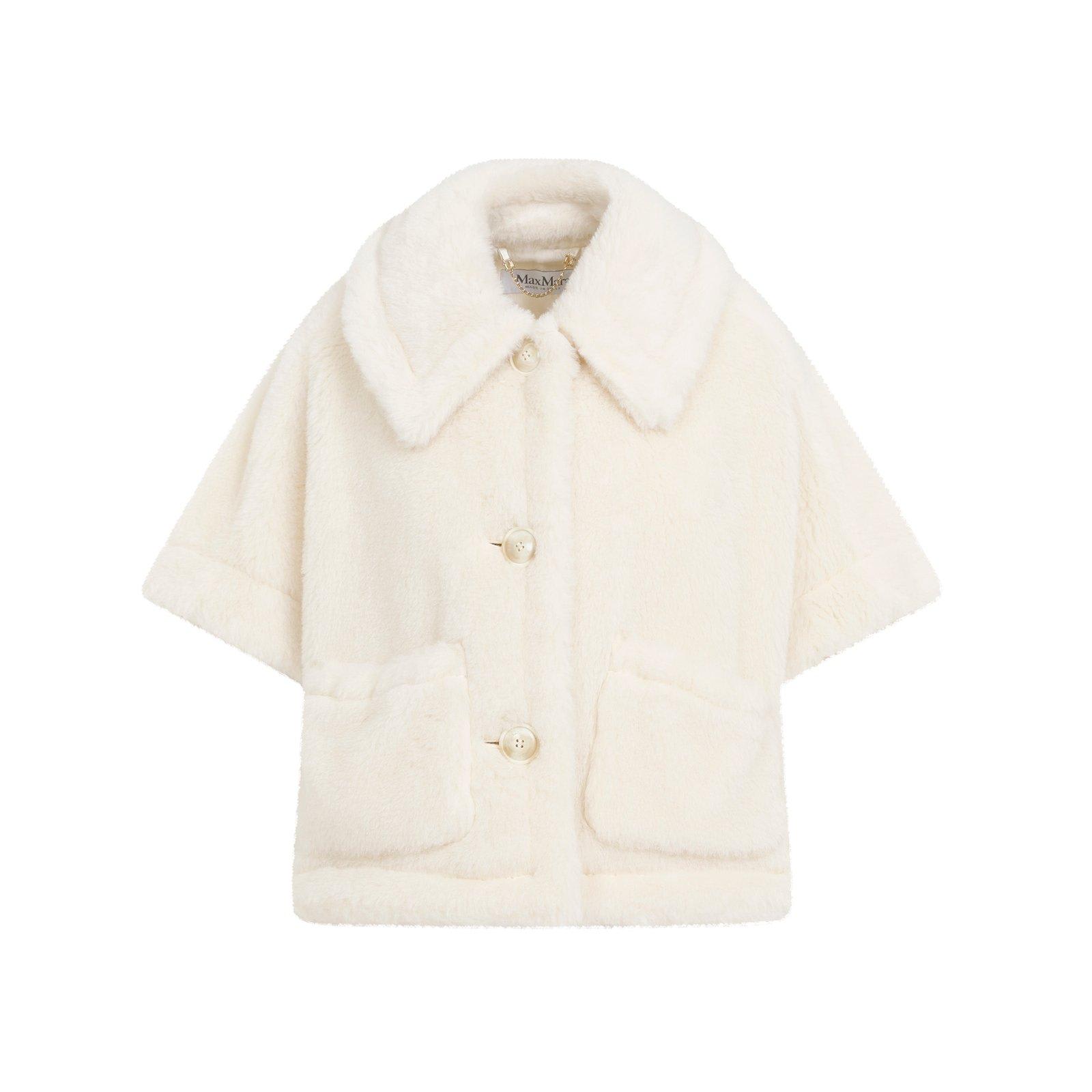 Shop Max Mara Collared Short-sleeve Jacket In White