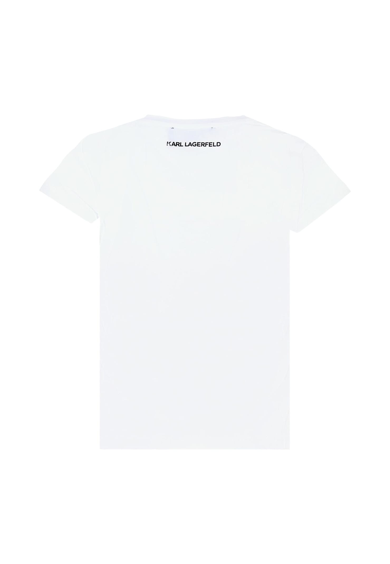 Karl Lagerfeld White T-shirt For Girl With Choupette In White