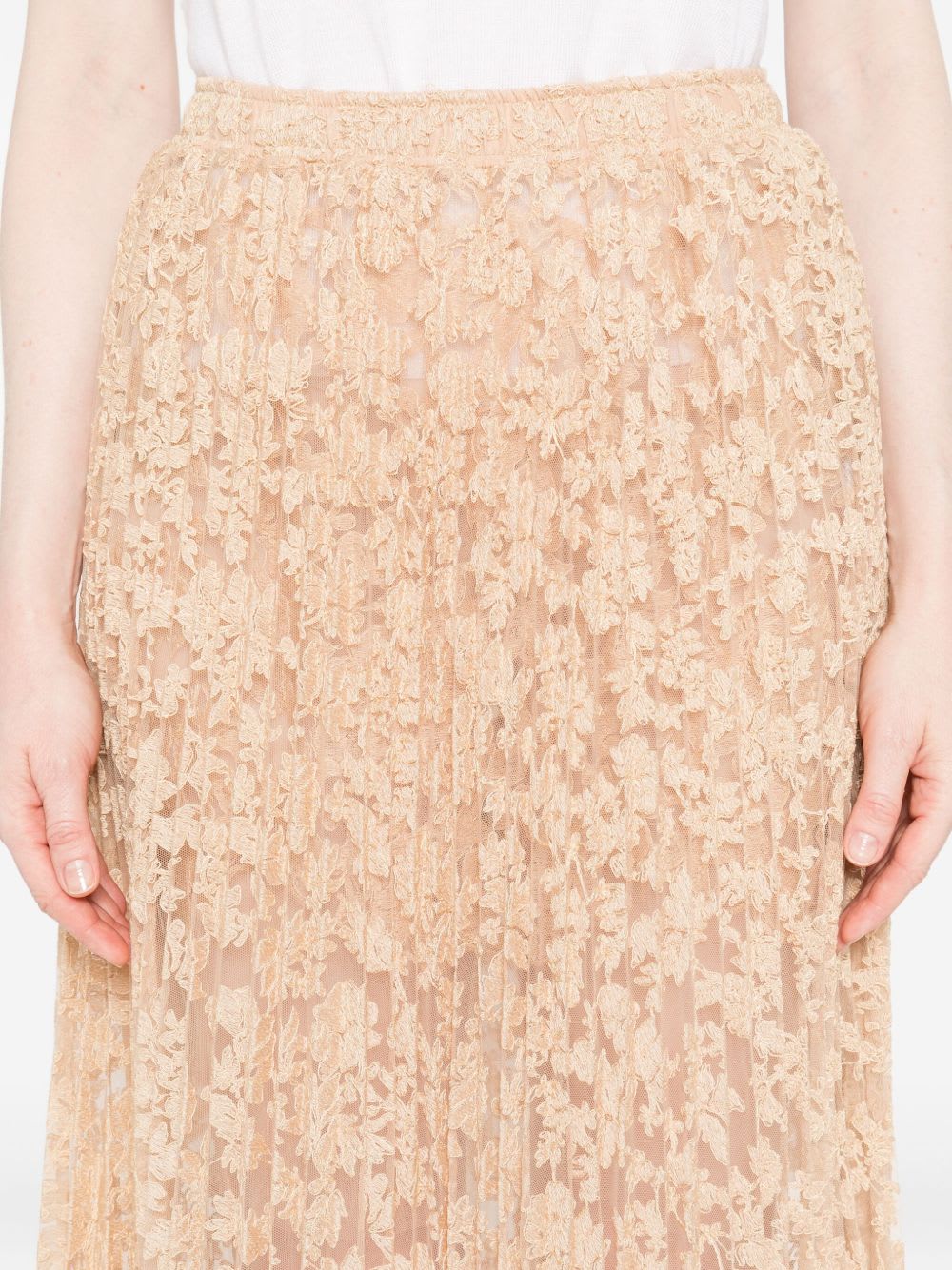 Ermanno Scervino Beige Elegance In Skirt In Brown