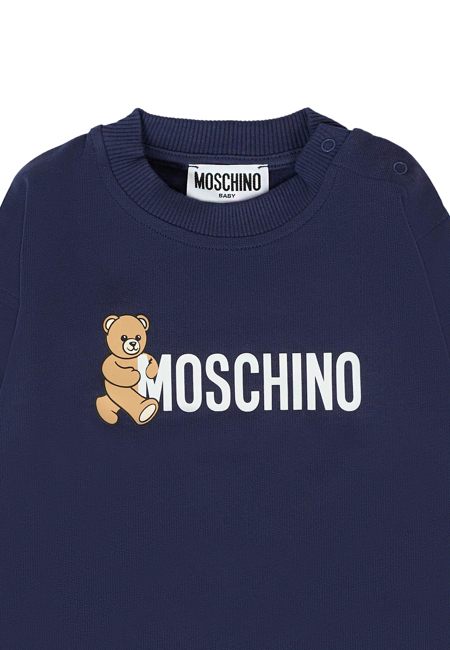 Moschino Blue Sweatshirt For Babykids With Logo In Blue