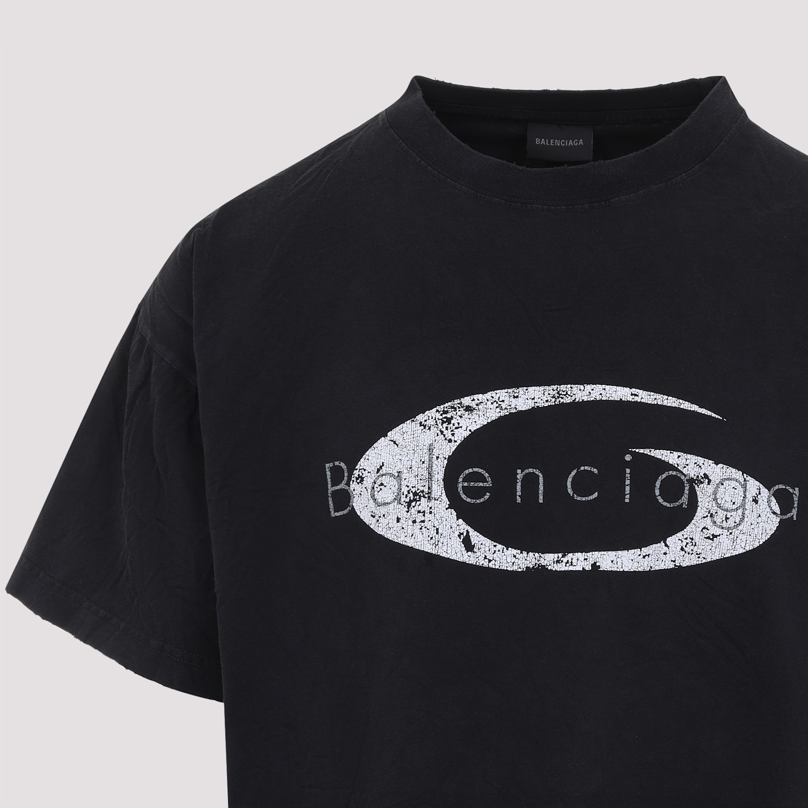 Shop Balenciaga Boxy T-shirt In Faded Washed Black