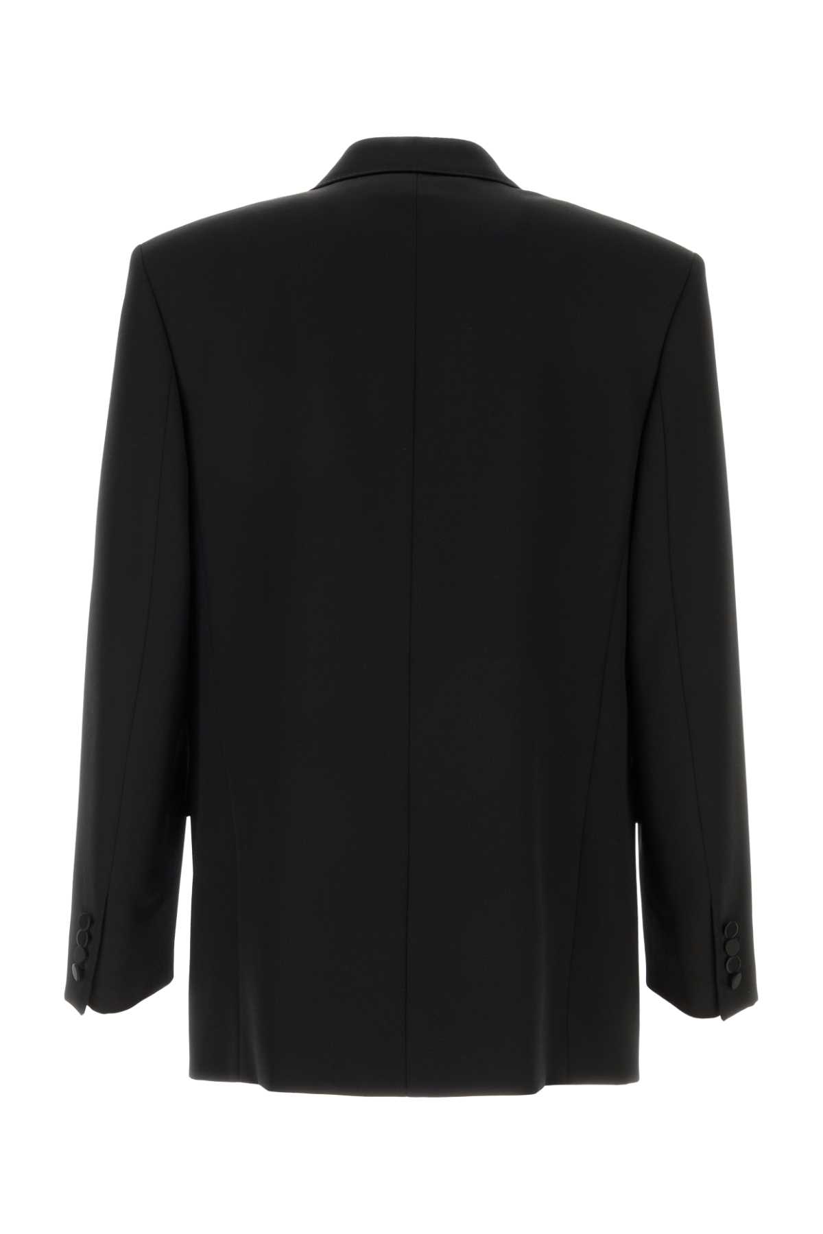 Saint Laurent Wool Blazer With Back Vent And Front Pockets In Nero