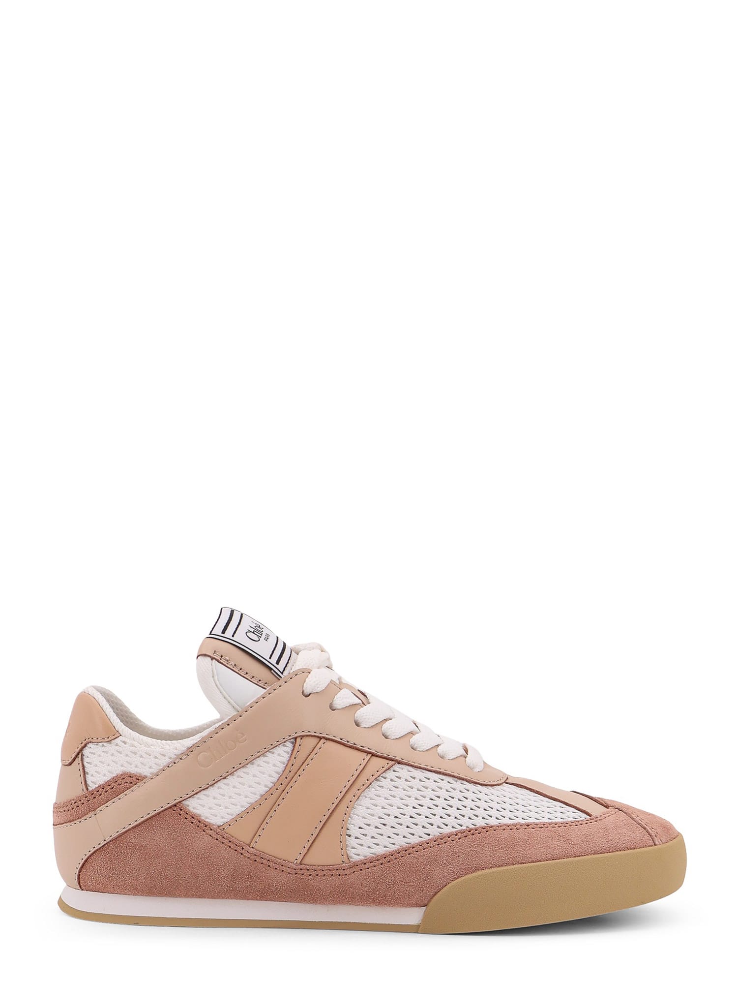 Chloé Kick Leather And Suede-trimmed Mesh Sneakers