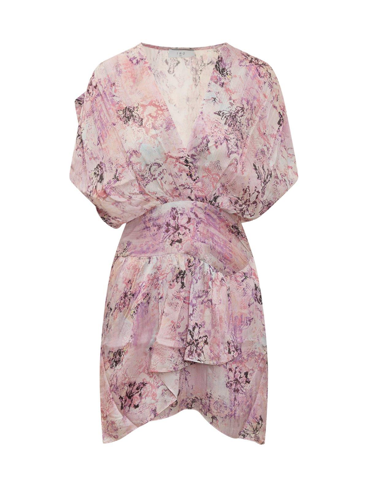 Shop Iro Floral Printed Midi Dress In Pink