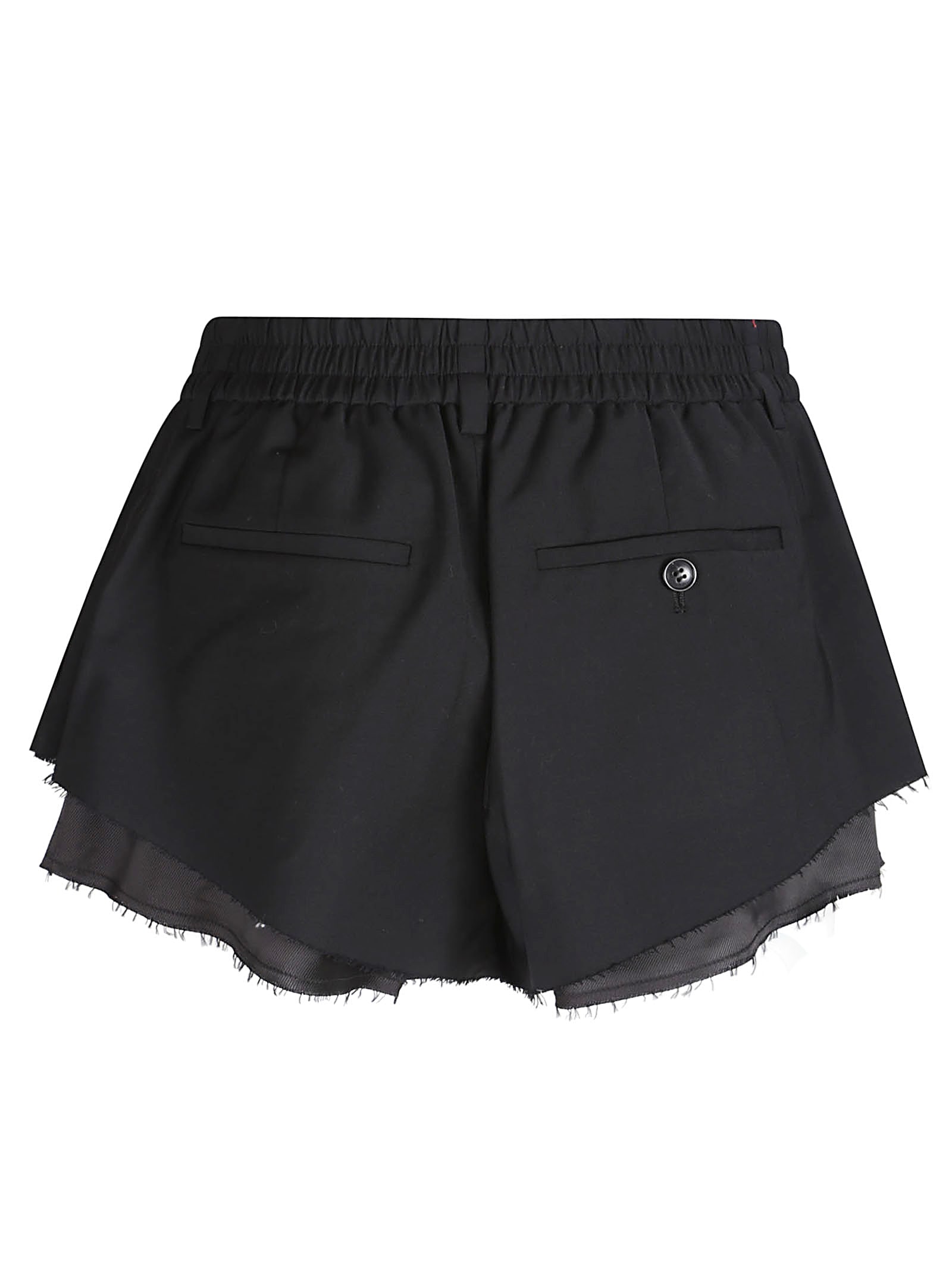 Alexander Wang Elasticated Sartorial Logo Embroidery Short In Black
