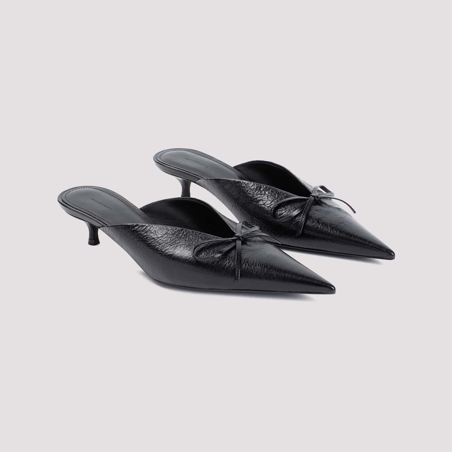 Shop Balenciaga Knife Bow Arena L40 Mules In Black