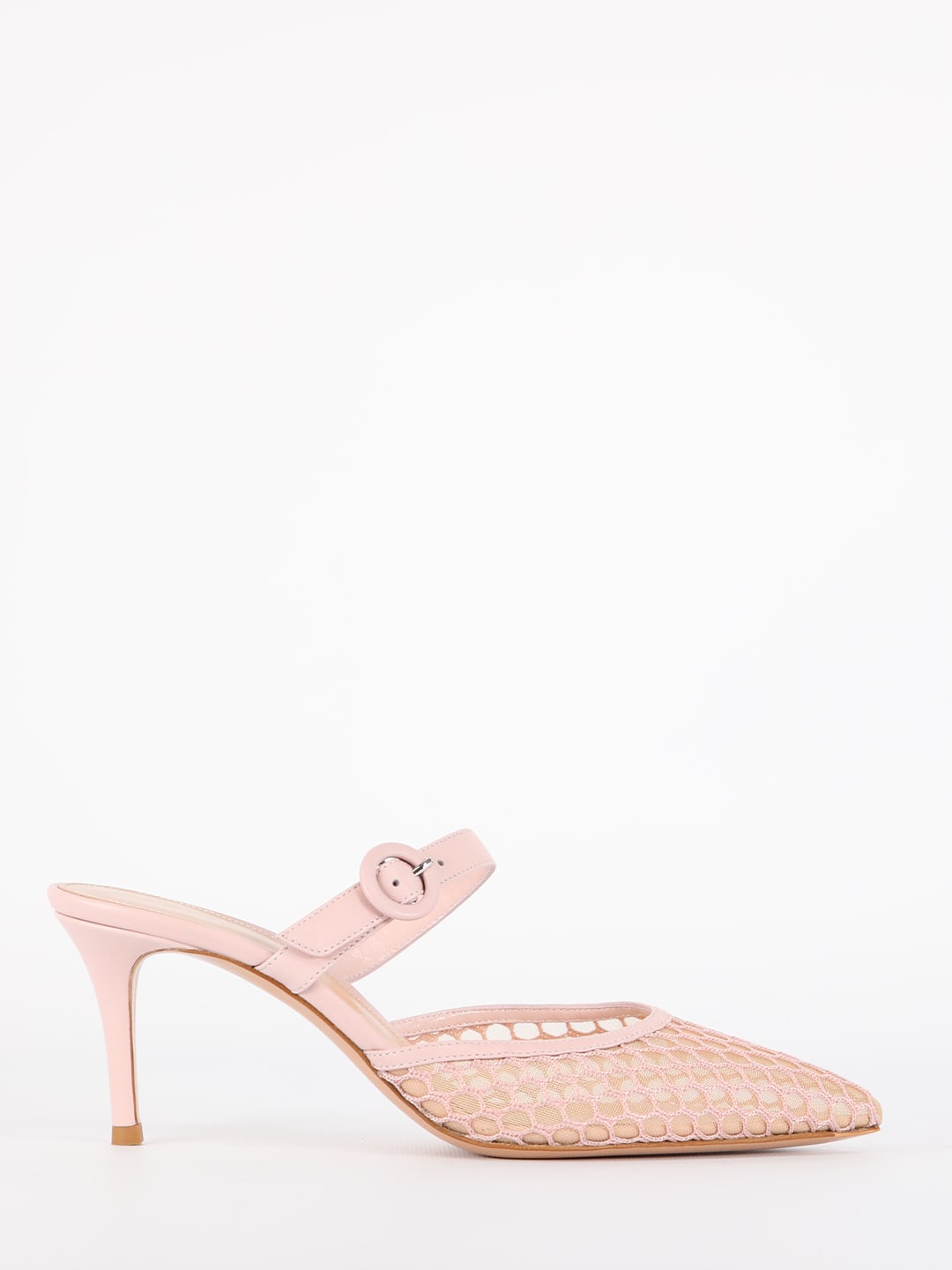 gianvito rossi pink mules with strap