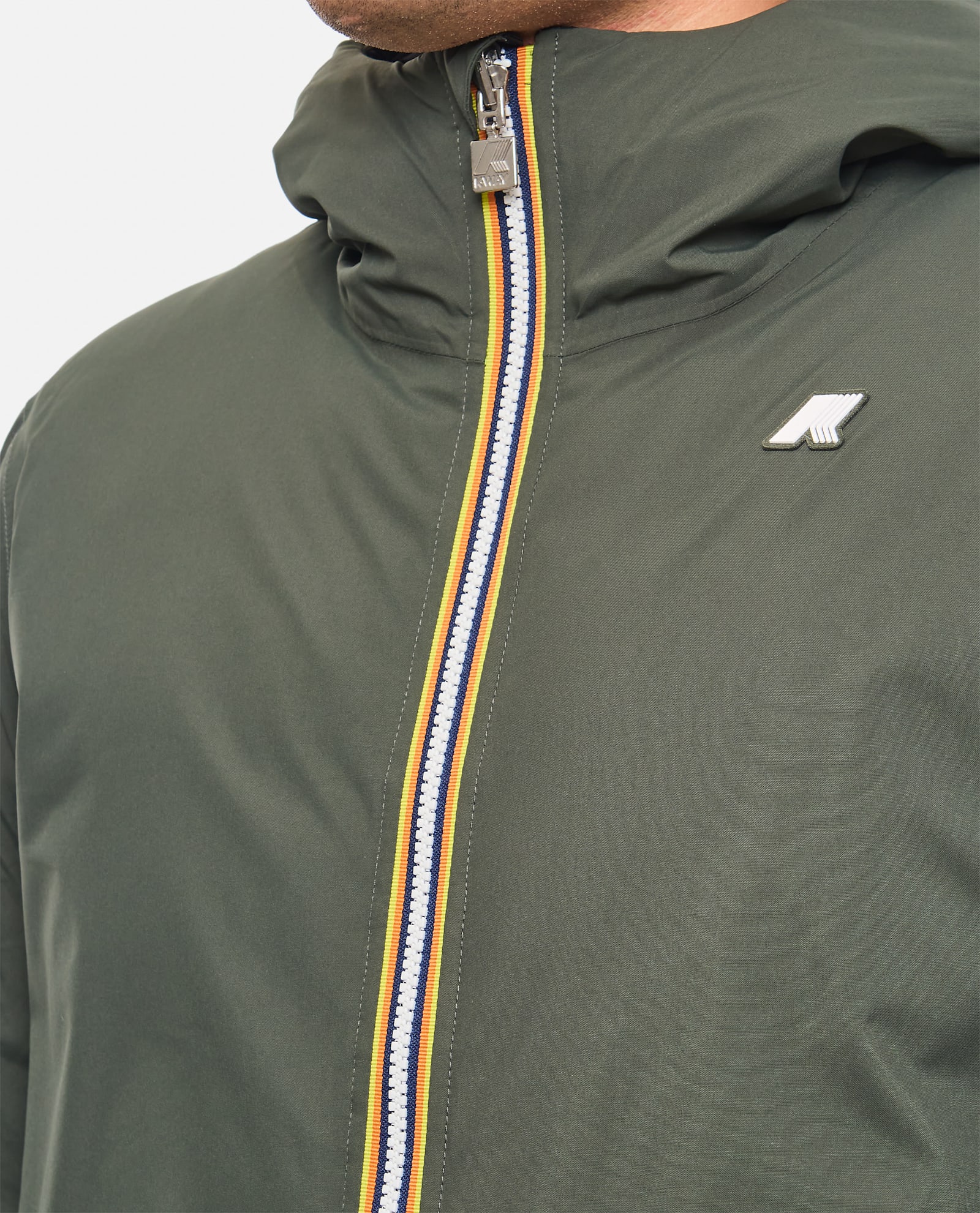 K-way Duck Down Padded Jack St Thermo Reversibile Jacket In Green