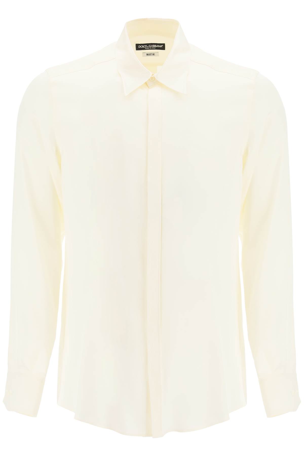 Shop Dolce & Gabbana Satin Martini Shirt In Bianco (white)