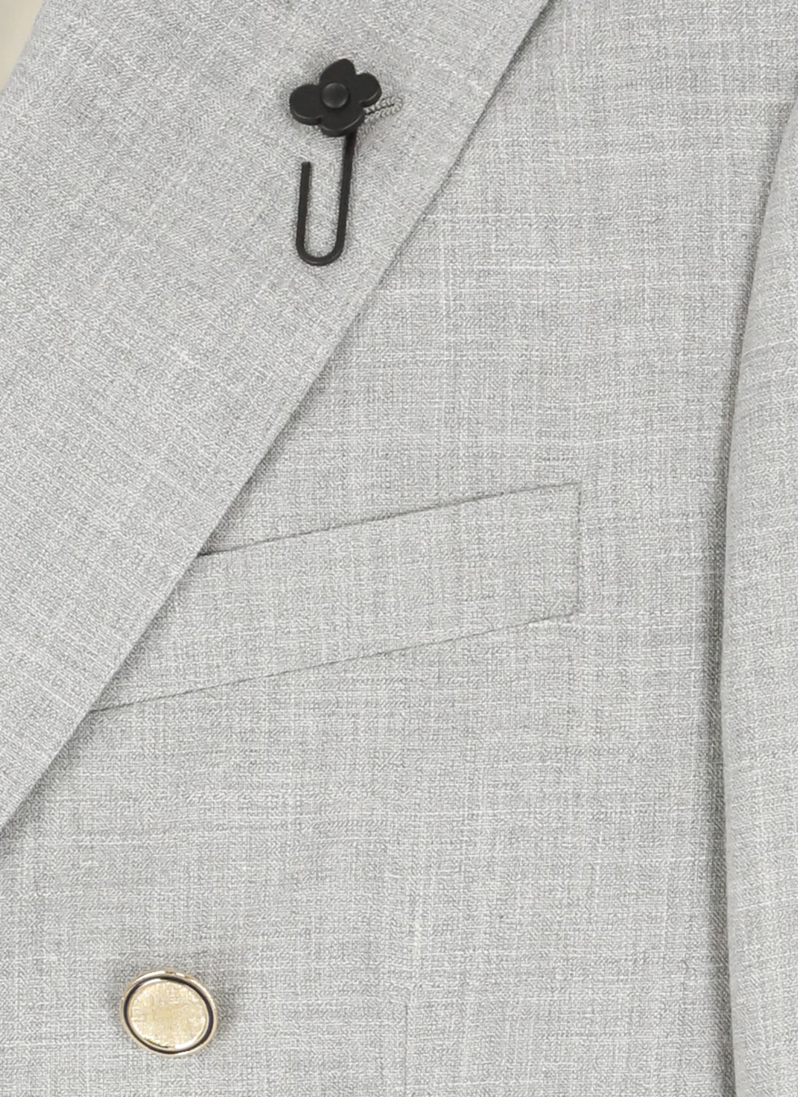 Lardini Wool Blend Suit With Embroidered Back Vent In Gray