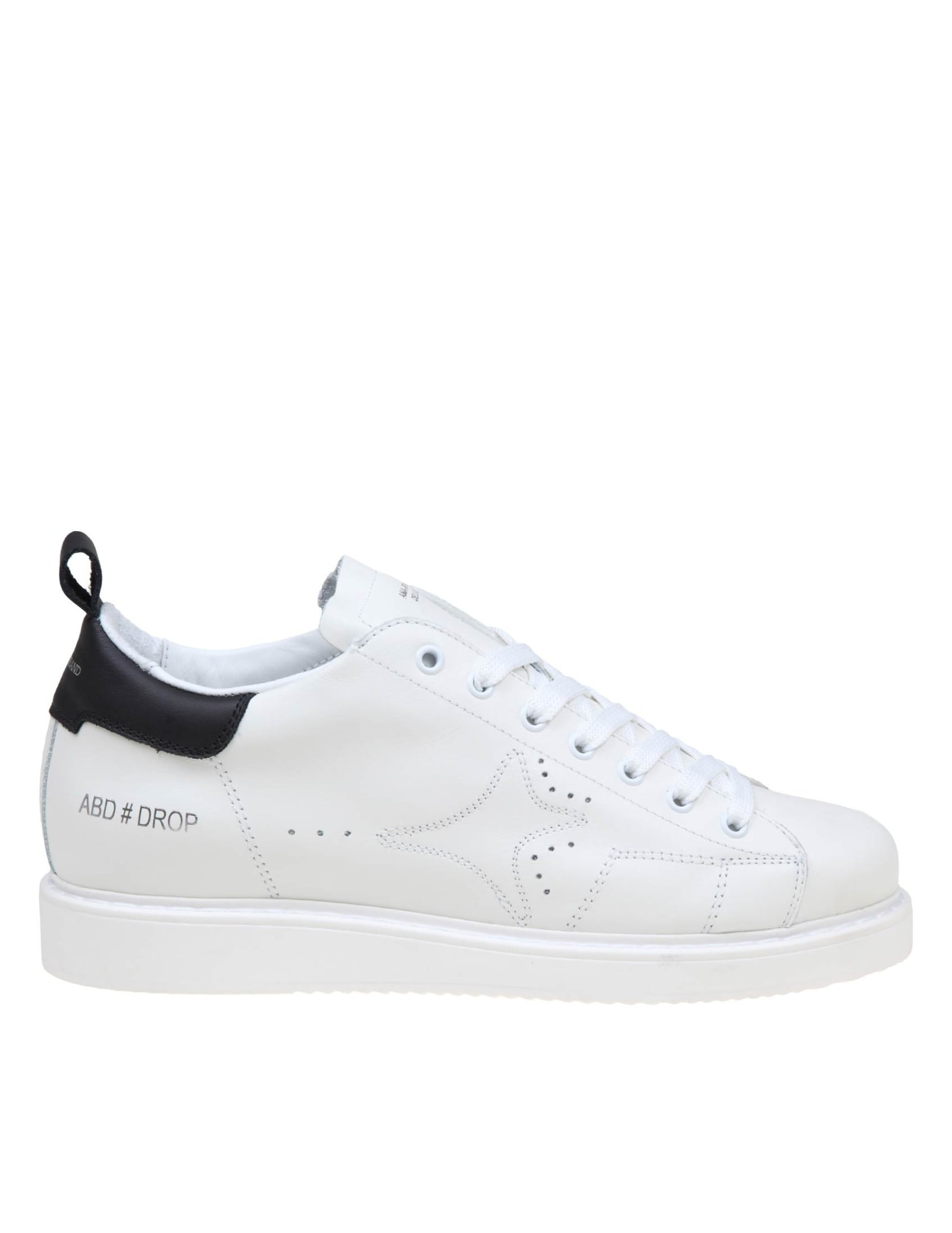 Shop Ama Brand Black And White Leather Sneakers In White/black