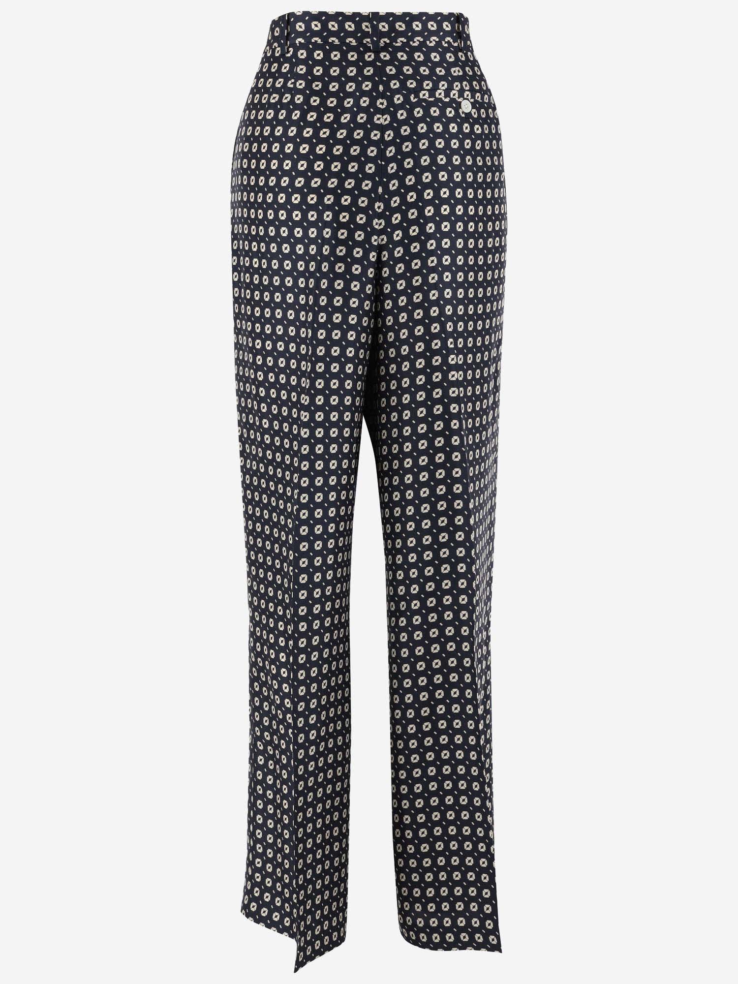 Shop Ralph Lauren Silk Pants With Geometric Pattern In Red