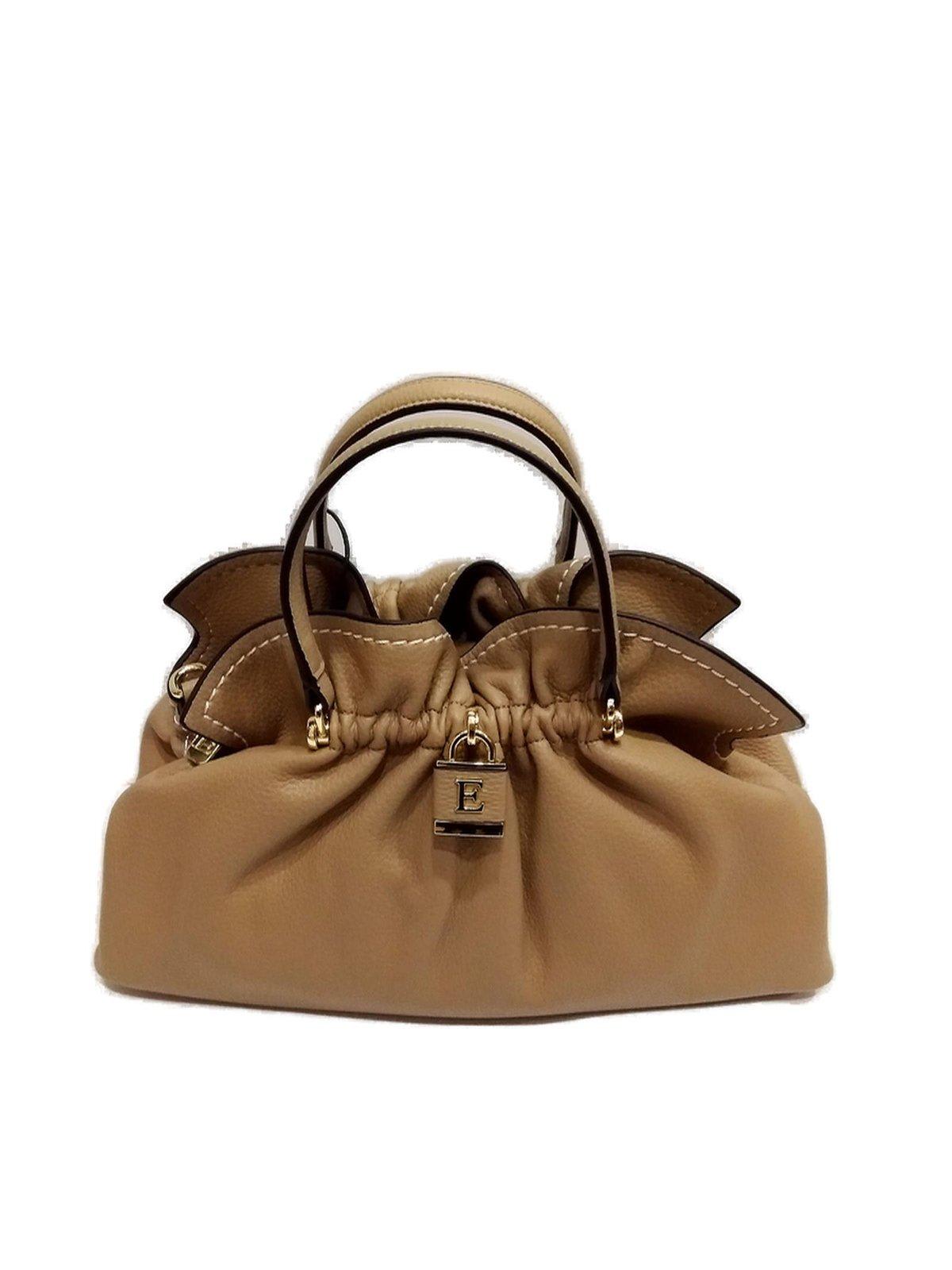 Shop Ermanno Scervino Octavia Two Toned Small Tote Bag In Sand