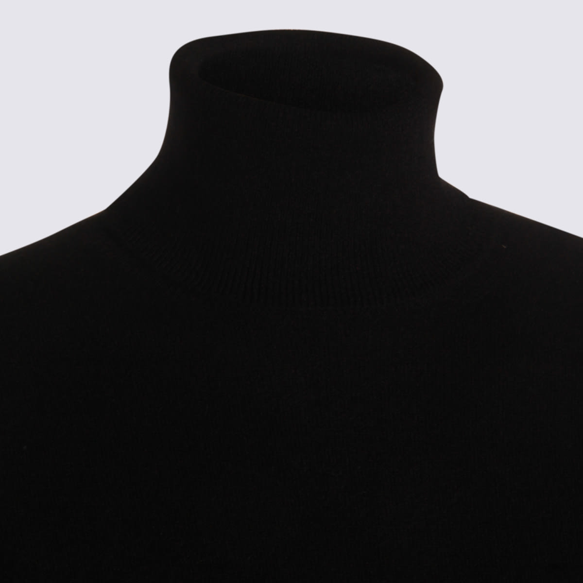 Malo Ribbed Turtleneck Crewneck Knitwear In Black