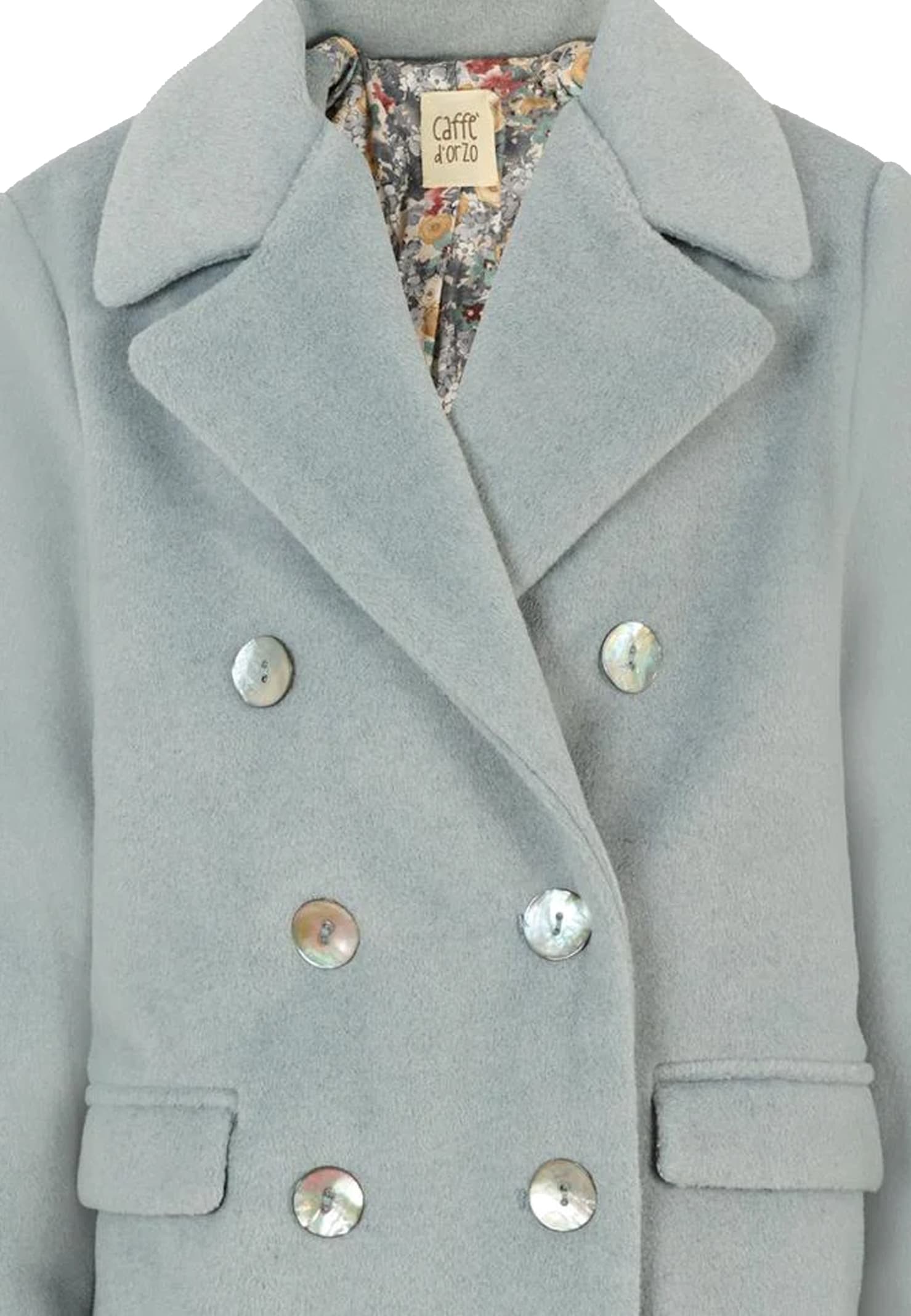 Caffe' D'orzo Grey Coat For Girl In Gray