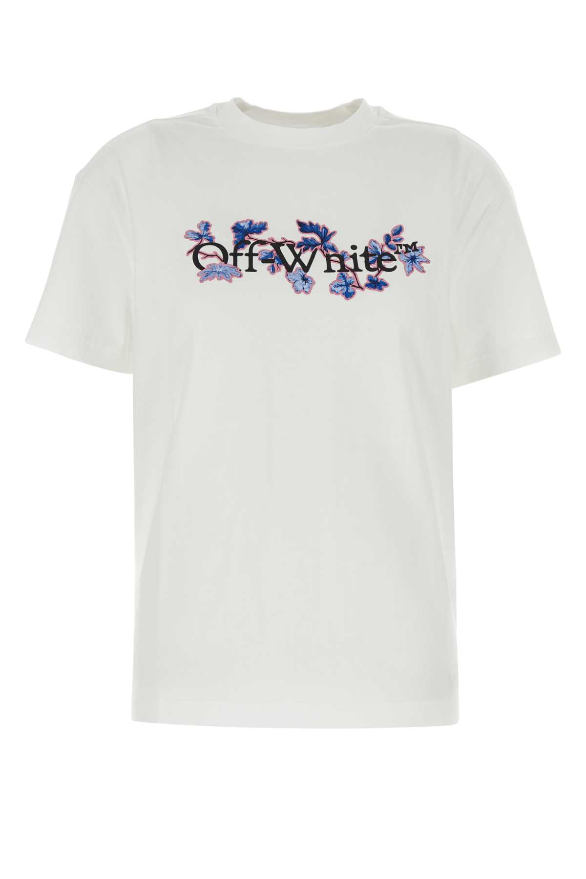 Shop Off-white White Cotton T-shirt In Whitemu