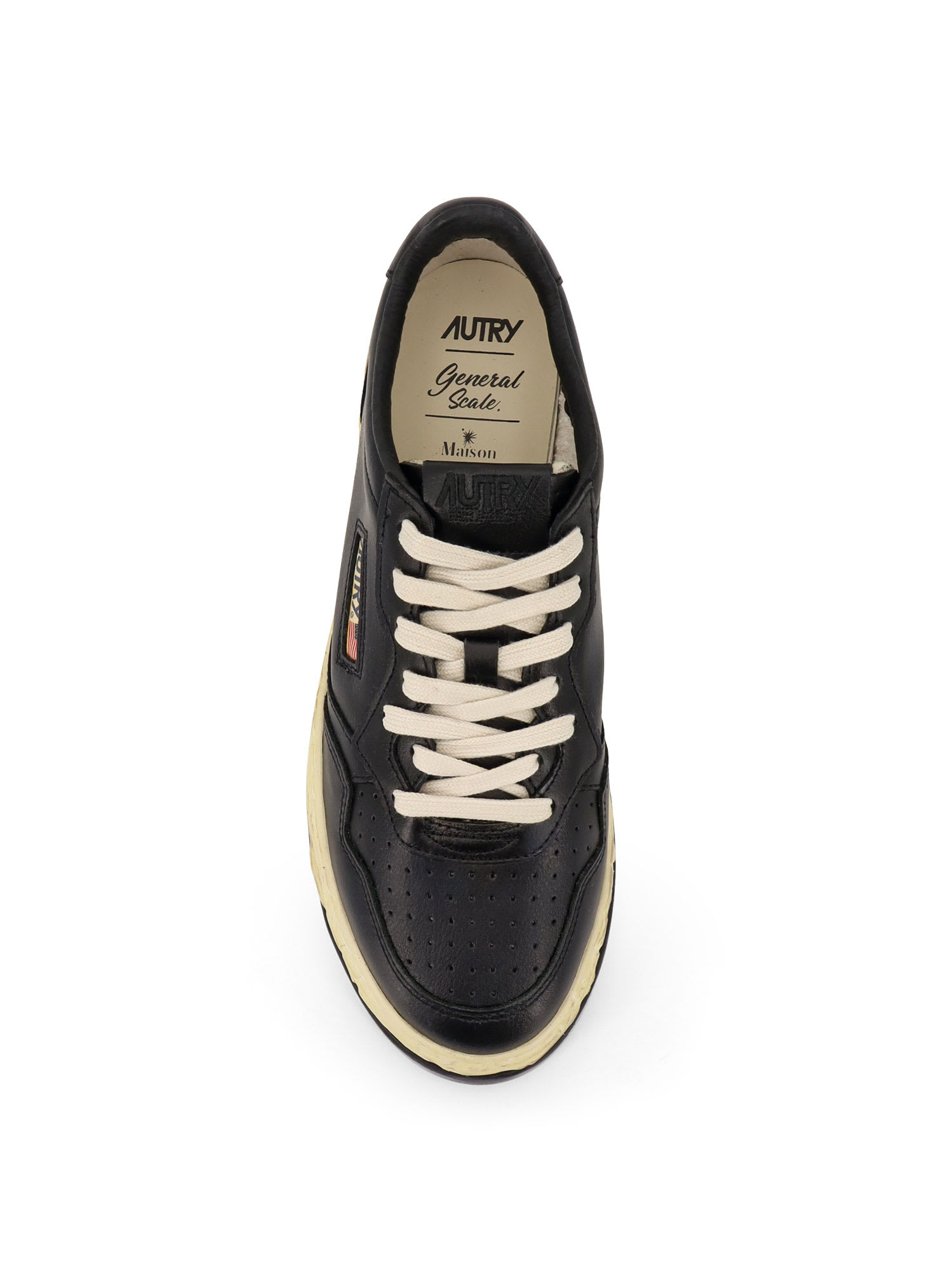 Autry Medalist Low Vintage X Mihara Yasuhiro Black Sneakers With Handcrafted Sole In Leather Man In Black