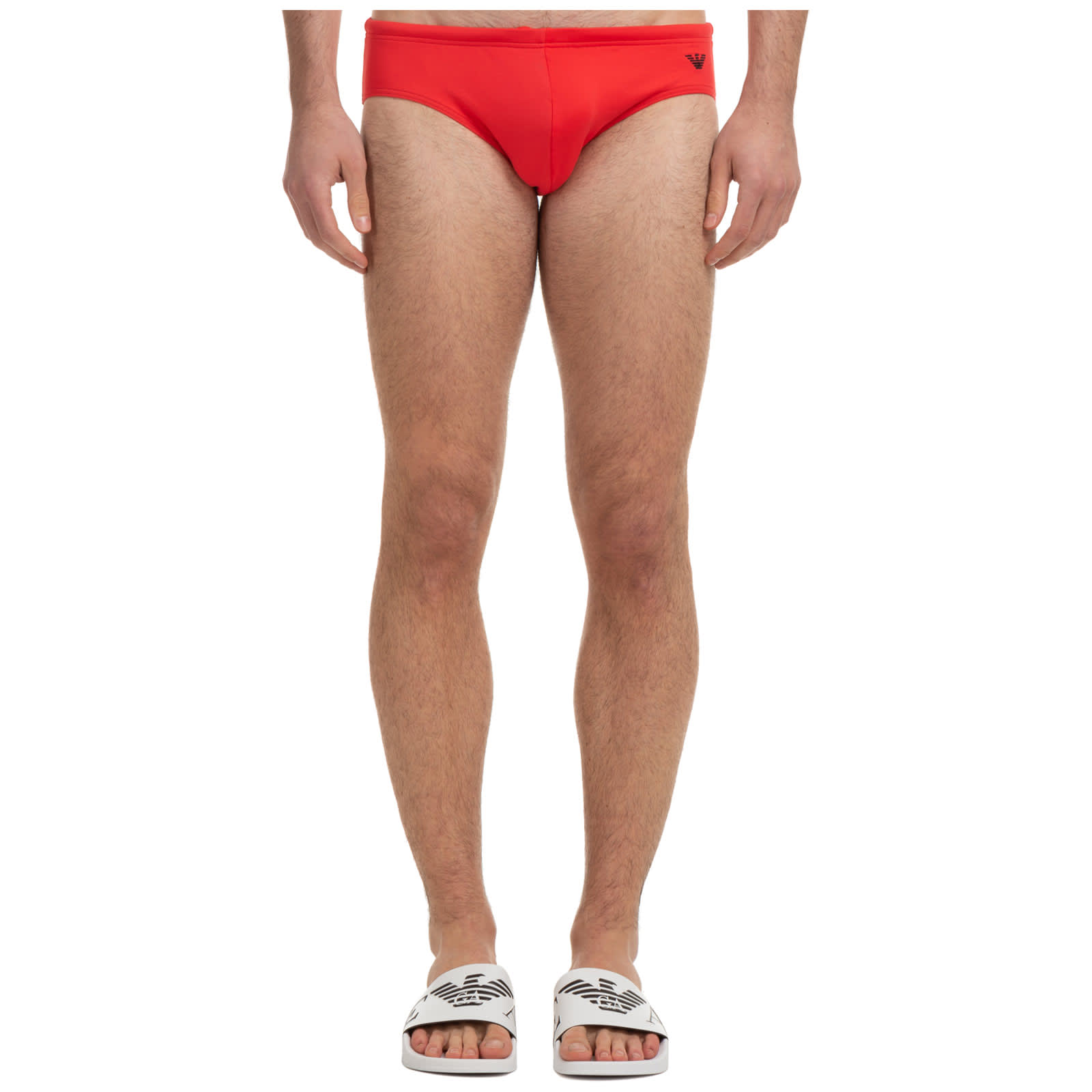 Emporio Armani Men's Brief Swimsuit Bathing Trunks Swimming Suit In Red