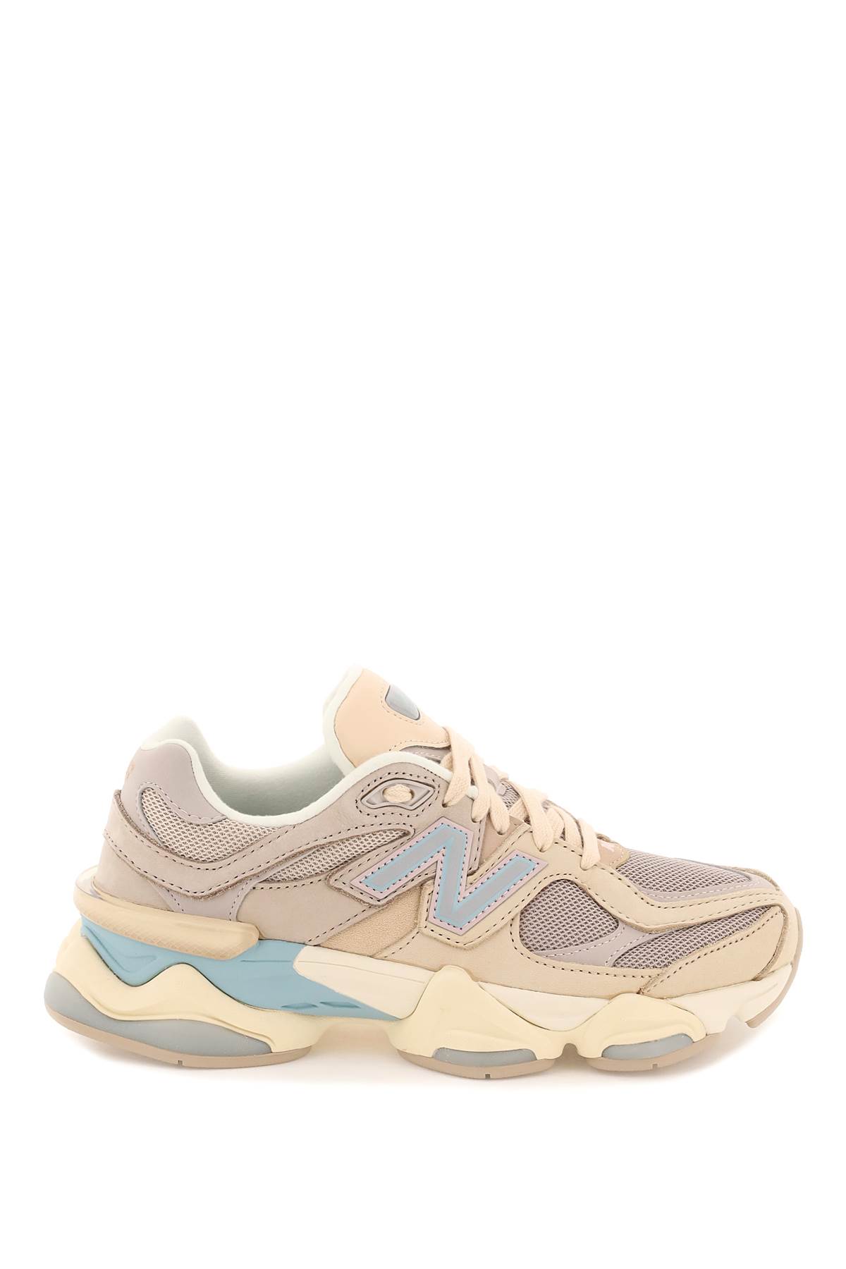 New Balance Taupe 9060 Sneakers In Ivory Tan Light Blue (pink)
