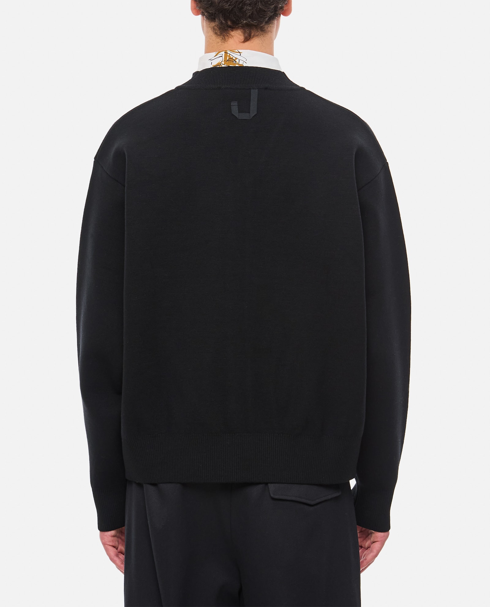 Jacquemus Boxy Black Cardigan With V-neckline And Button-down Front In Black
