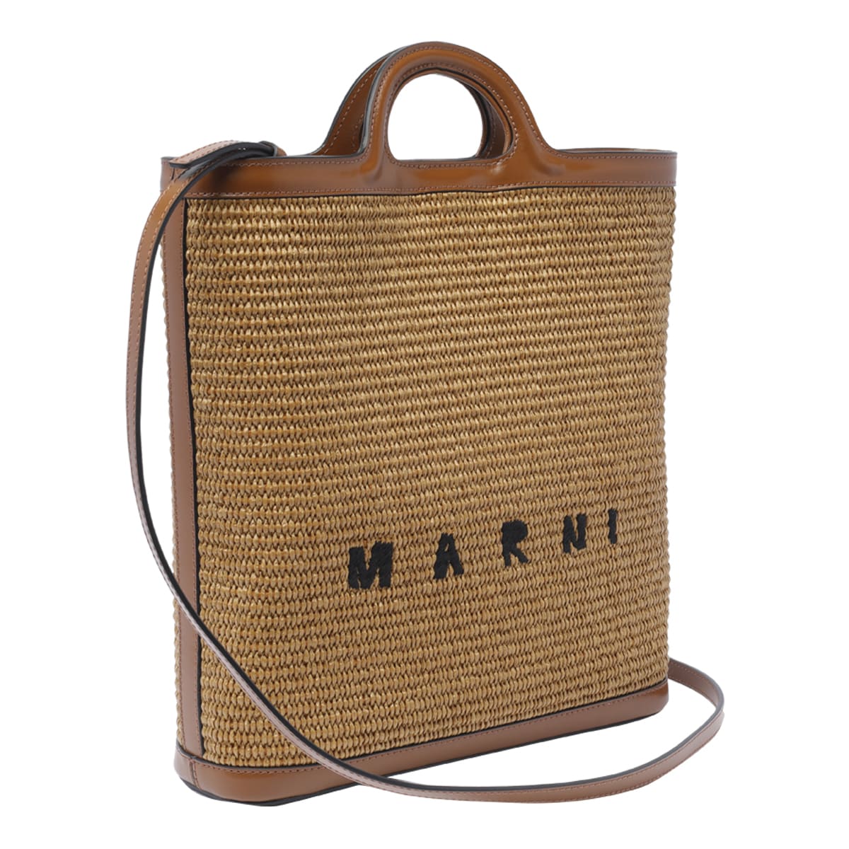 Shop Marni Tropicalia Handbag In Brown