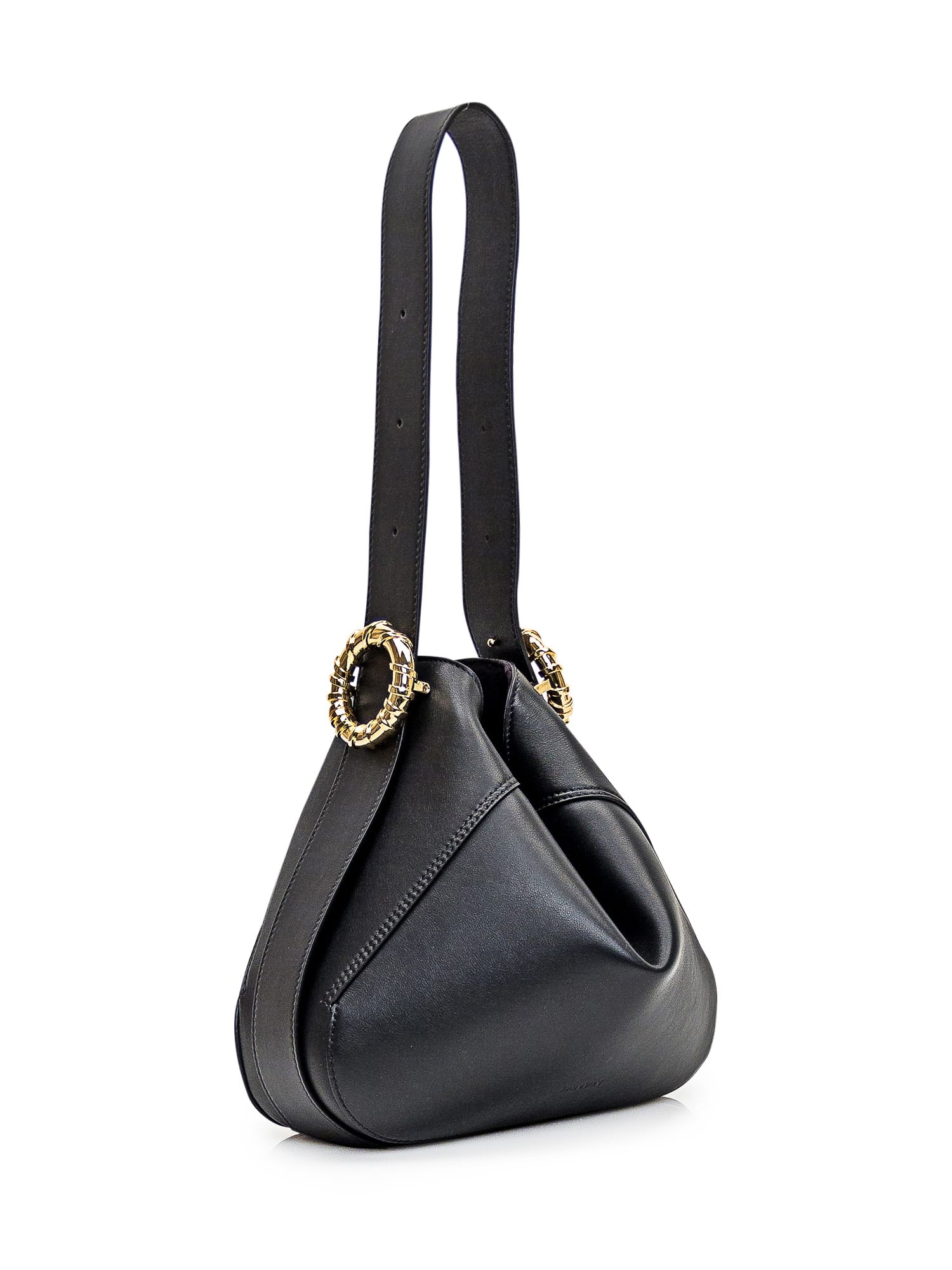 Shop Lanvin Melodie Hobo Bag In Noir