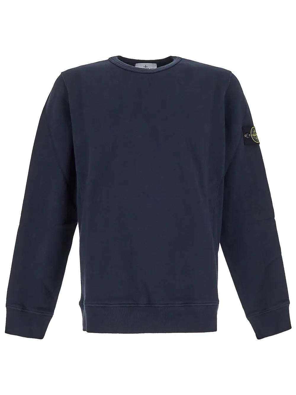 Shop Stone Island Logo Sweatshirt In Bleu