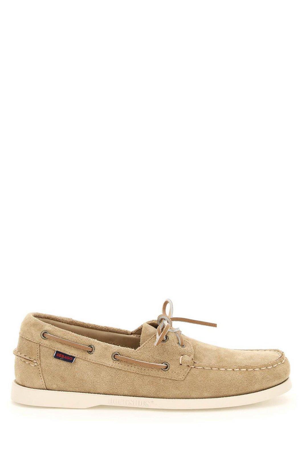 Sebago Lace-up Round Toe Boat Shoes In Beige Camel