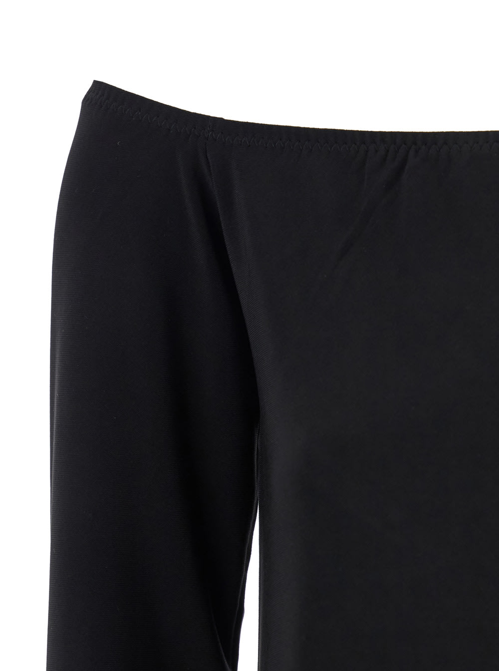 Norma Kamali Black Off-shoulder Top With Boat Neckline In Black