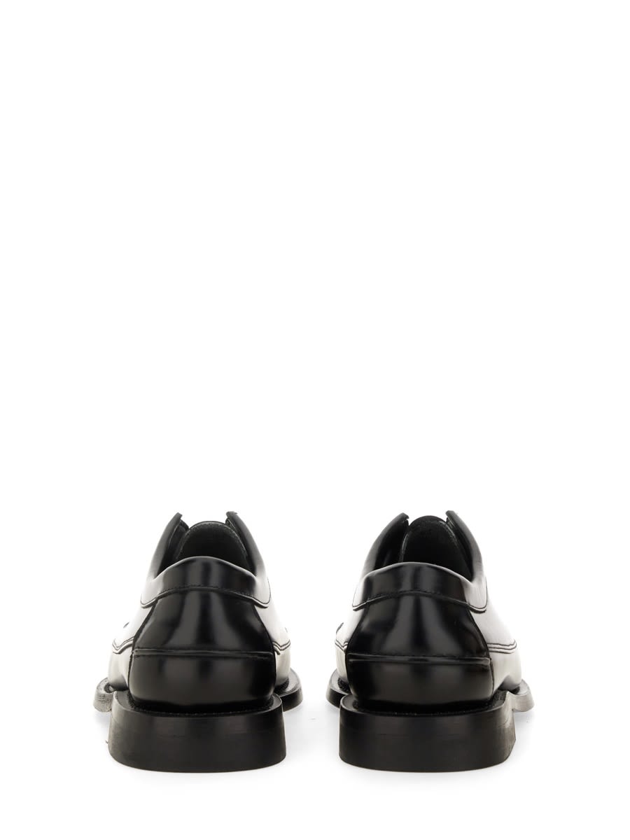 Hereu Squared Leather Moccasin Shoes For Men In Black