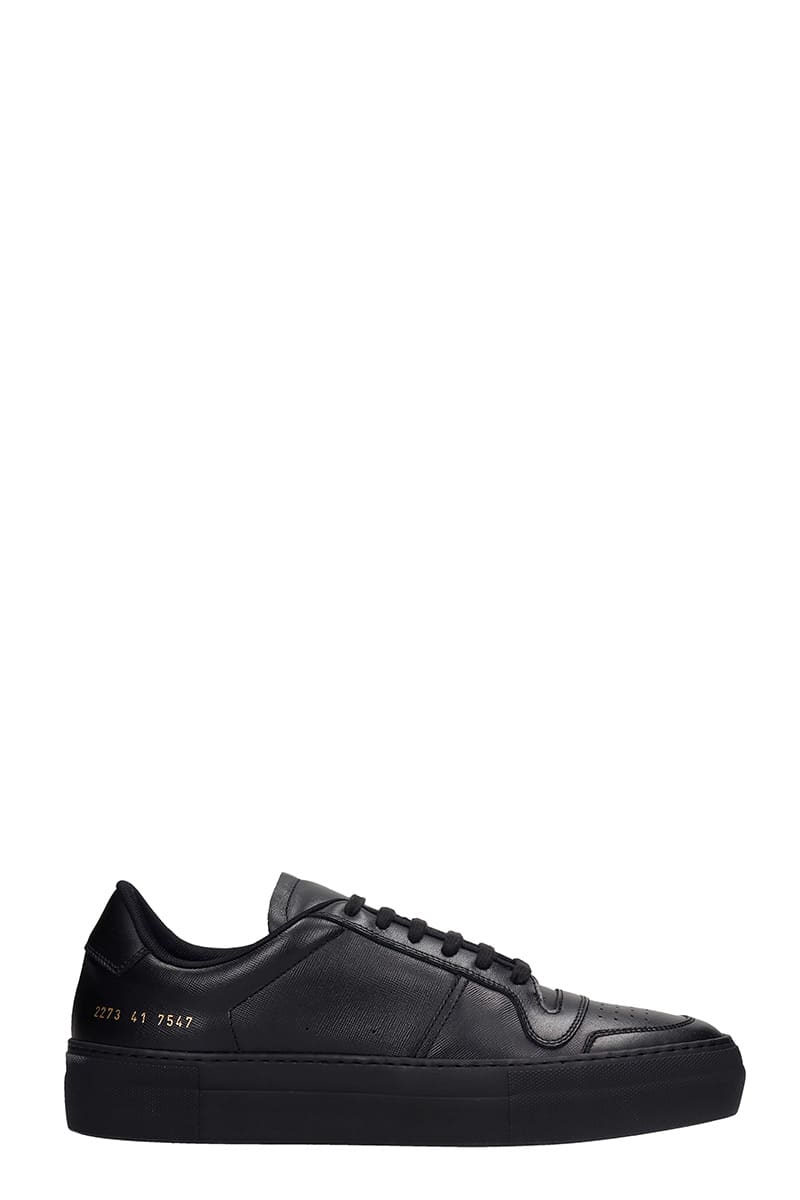 Common Projects Full Court Sneakers In Black Leather