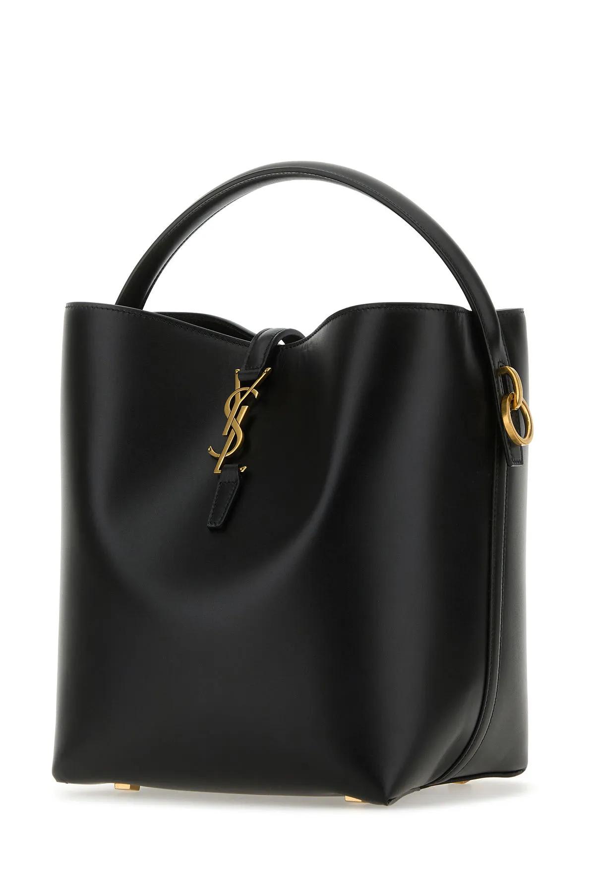 Saint Laurent Black Leather Le 37 Bucket Bag In Nero