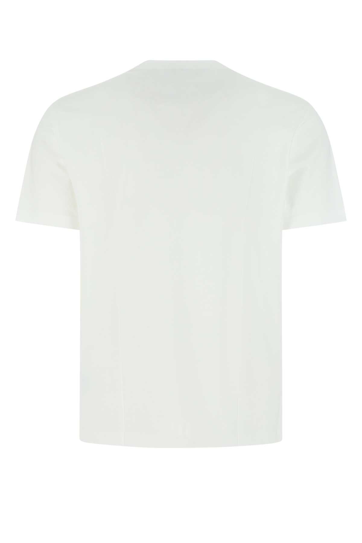 Shop Versace White Cotton T-shirt In 1w010