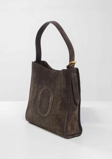 Orciani Suede Adjustable Strap Tote Bag In Brown