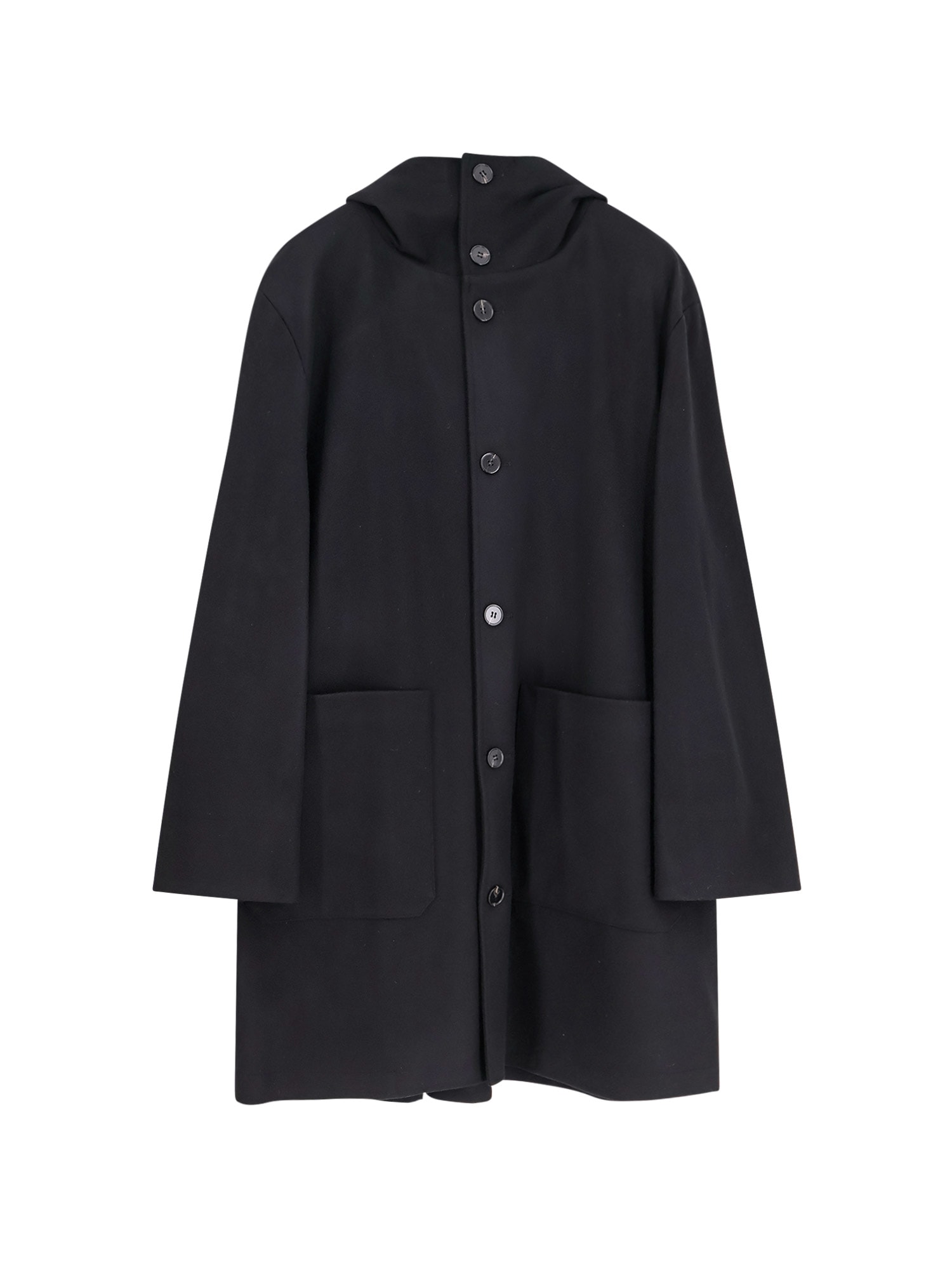 Paltò Tonio Felt Wool And Nylon Coat In Black