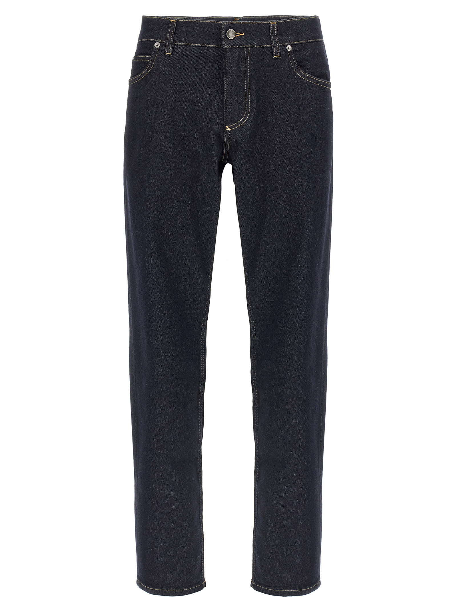 Dolce & Gabbana Trousers With Belt Loops And Contrast Stitching In Multi