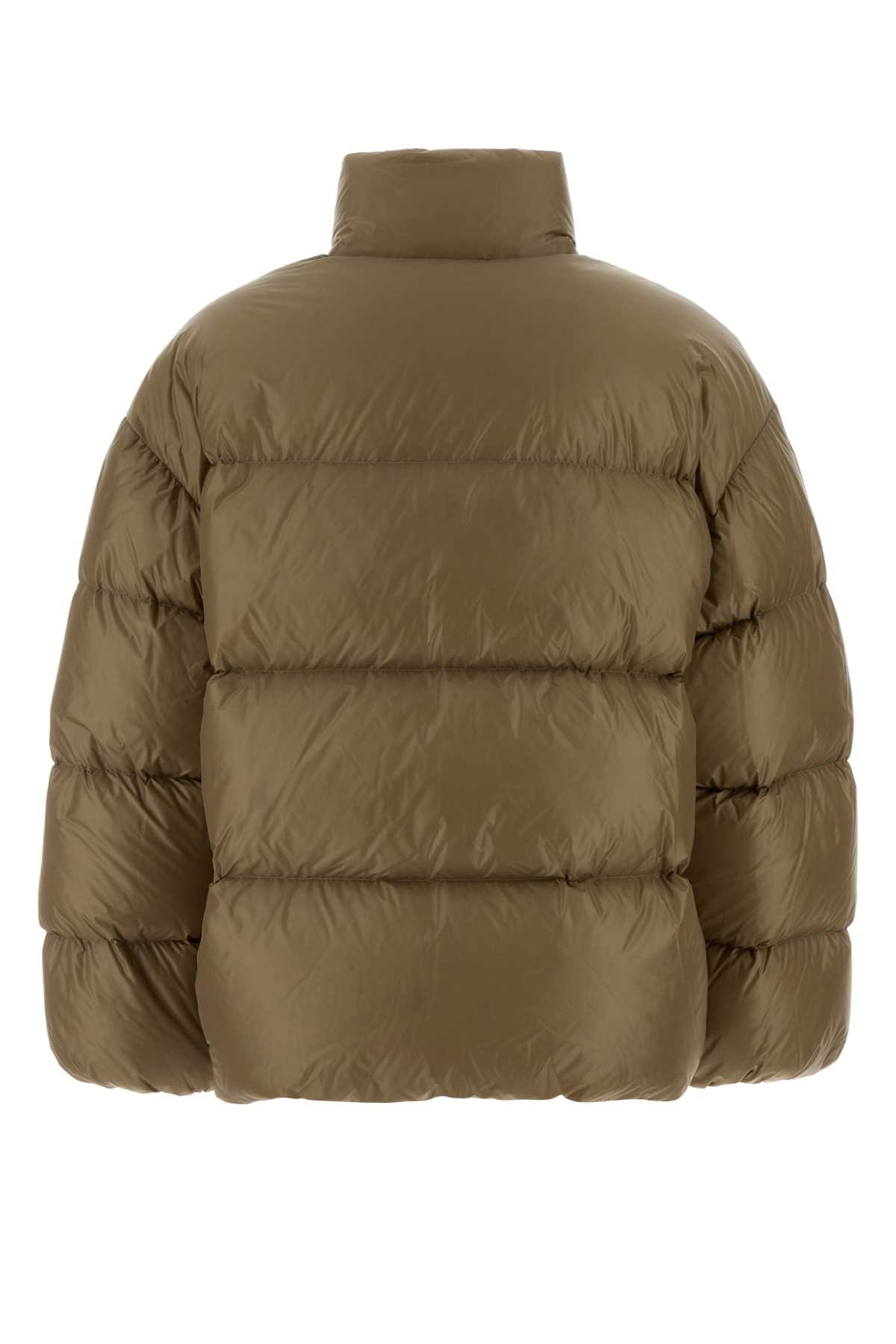 Jil Sander Insulated Nylon Down Outerwear With High Collar In Green