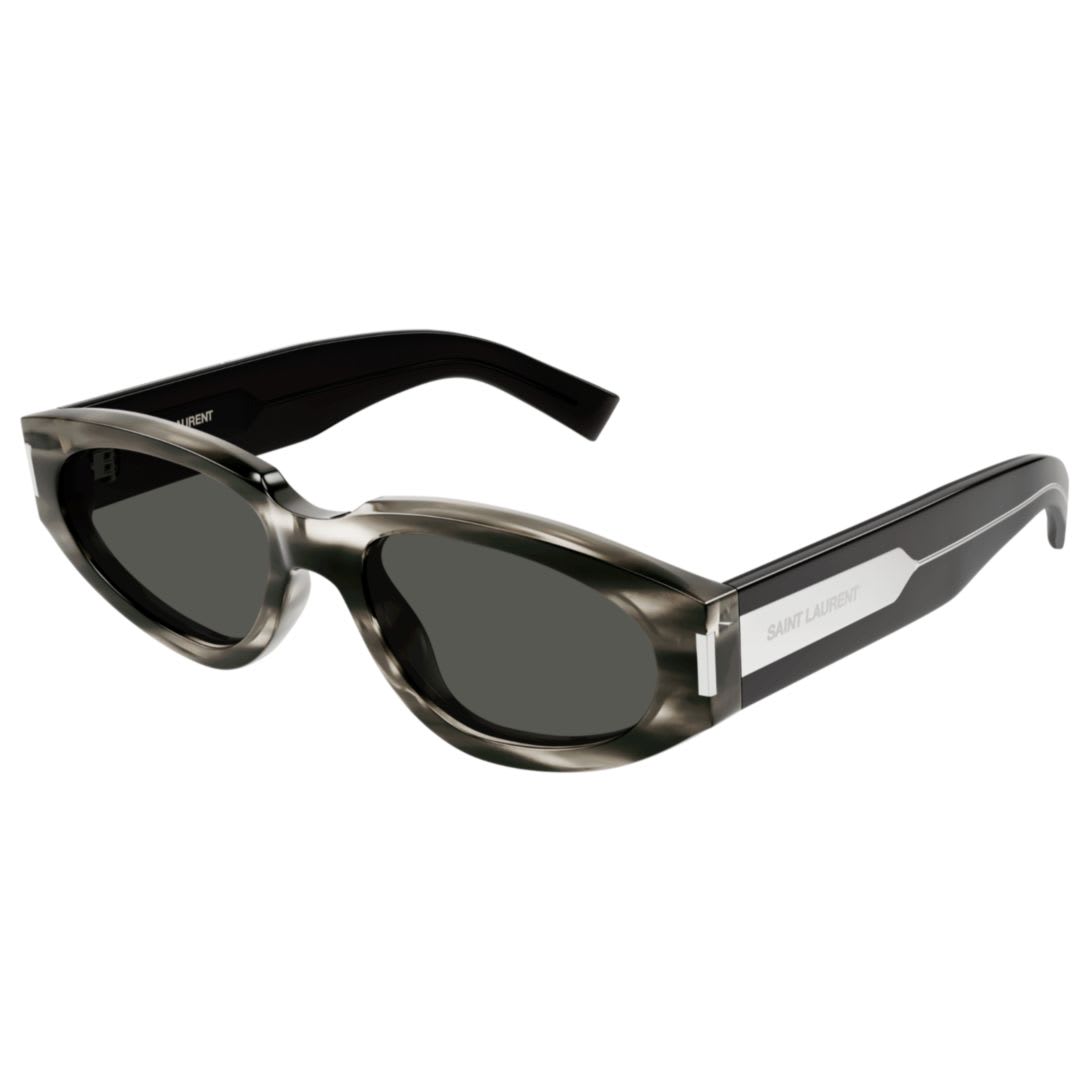 Saint Laurent Sl 618004 Havana Crystal Grey In Black