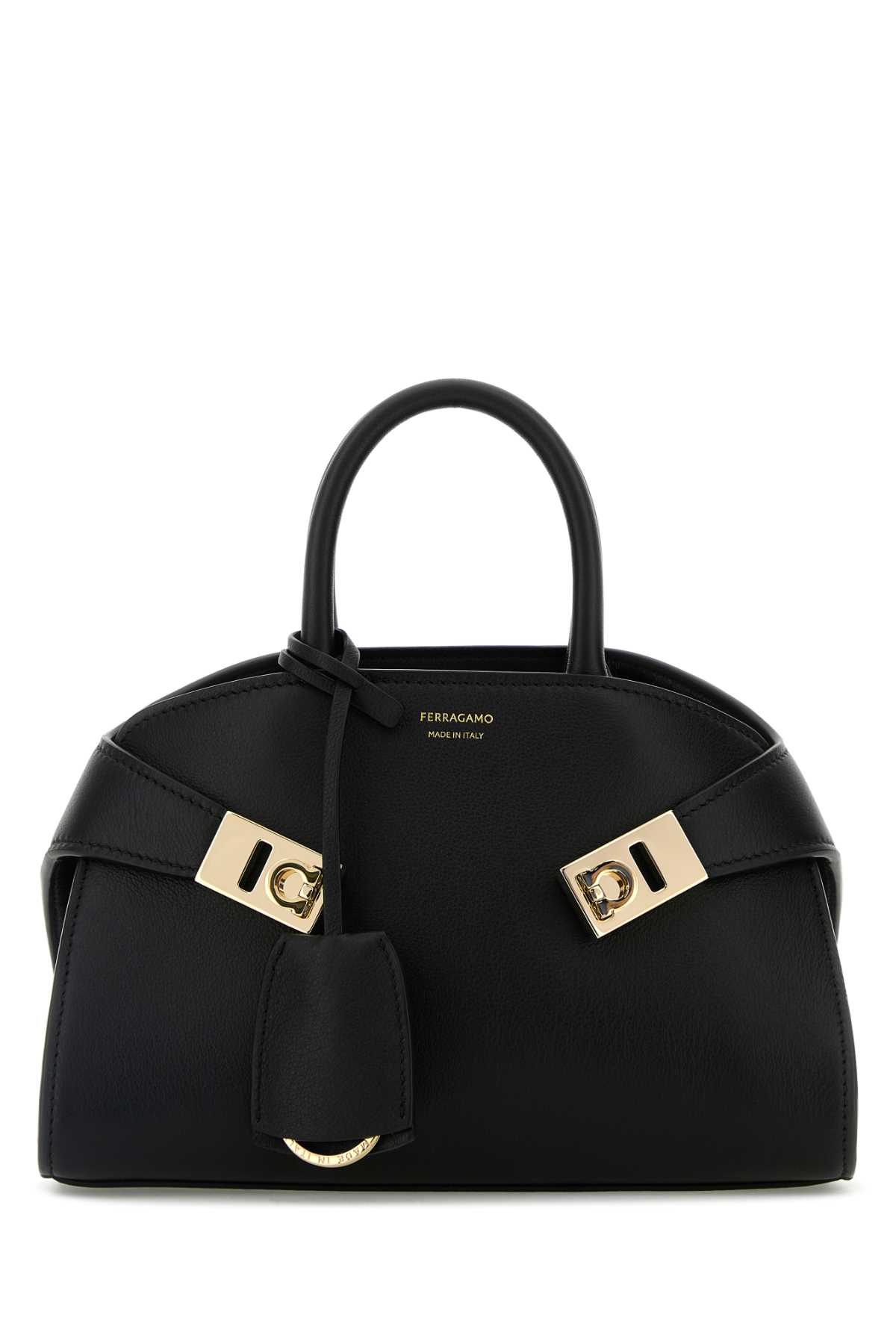Ferragamo Mini Hug Handbag Detachable Tag In Black