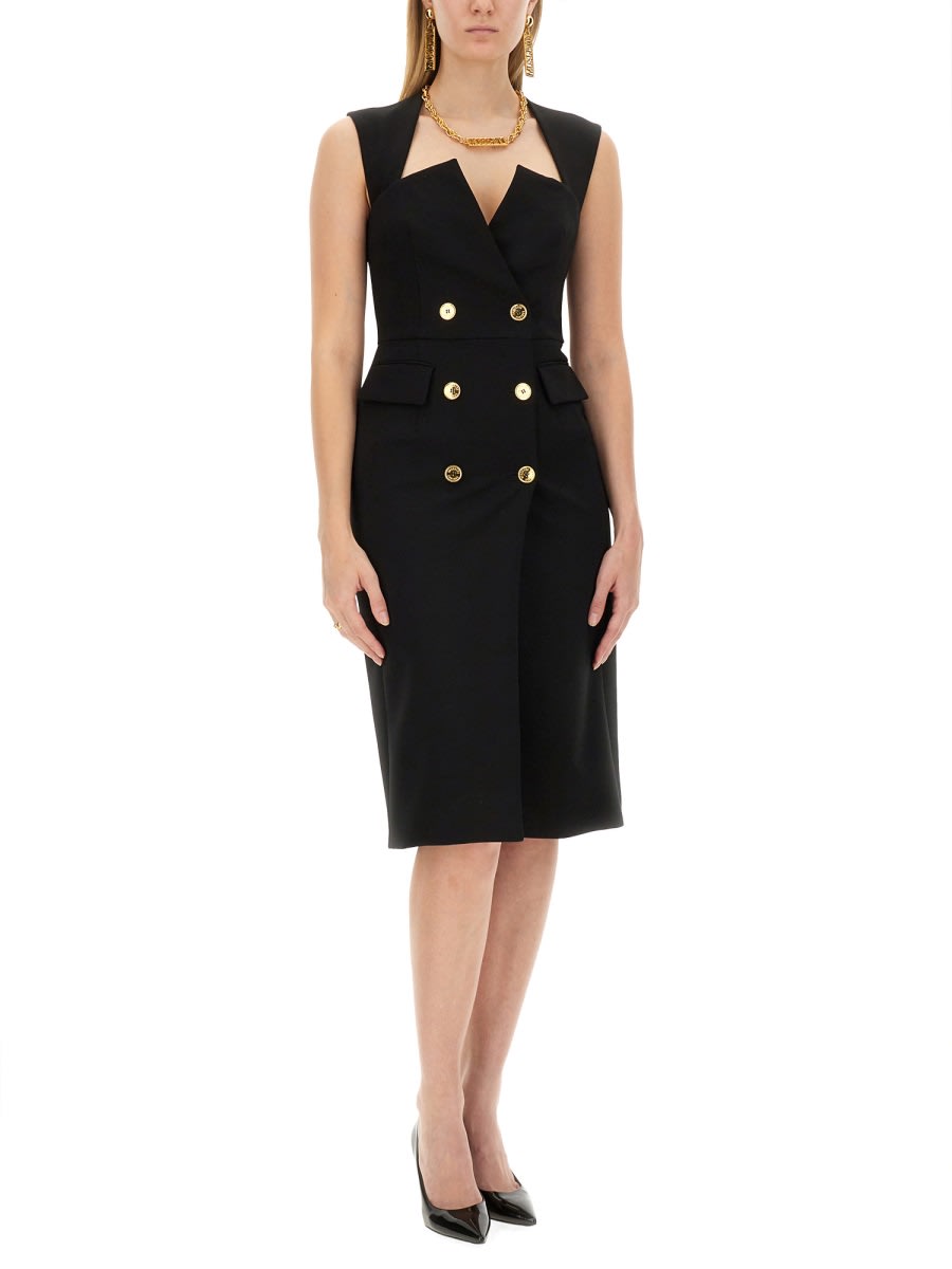 Shop Moschino Crepe Dress In Black